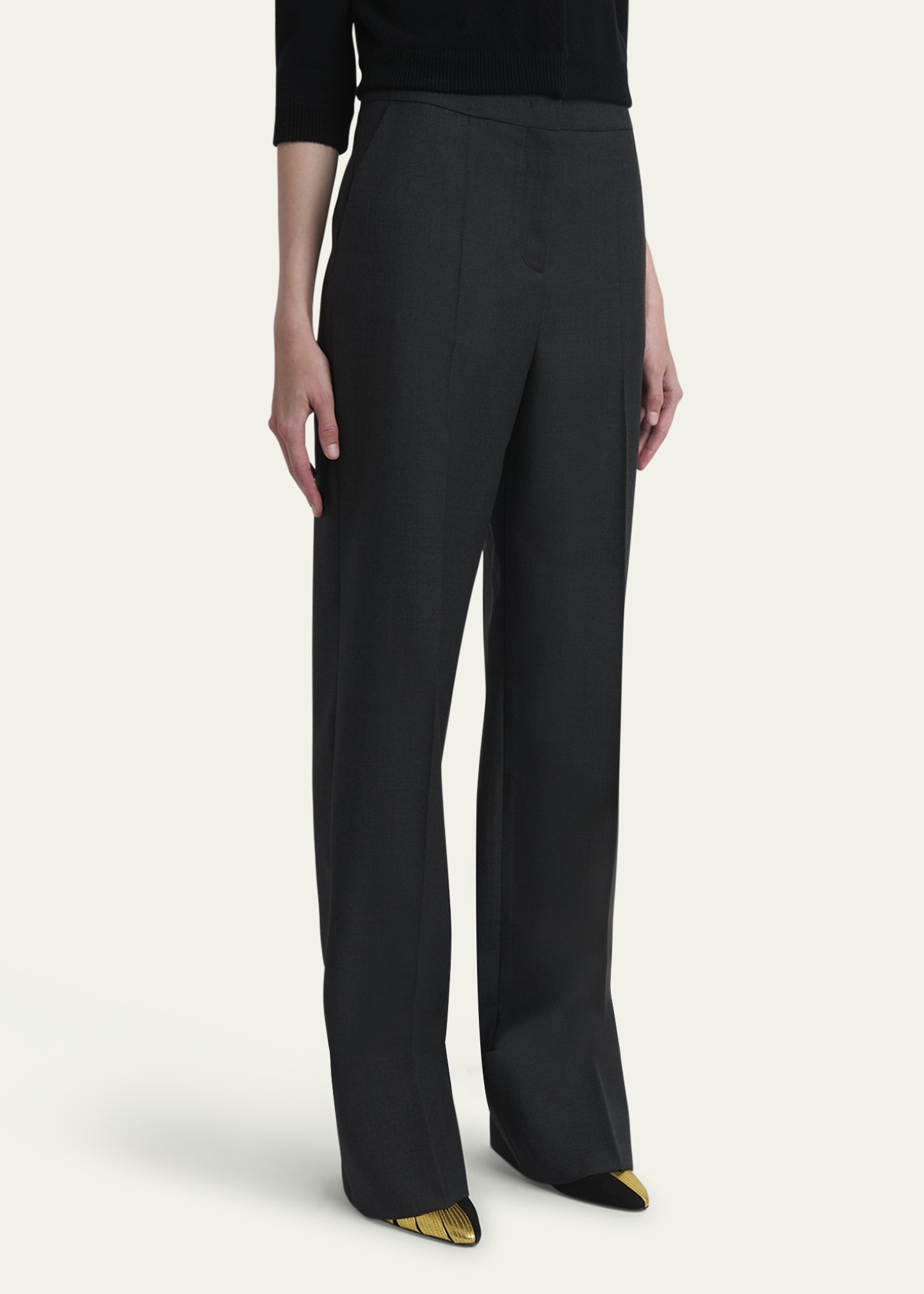 Cuffed Wool Trousers - 4