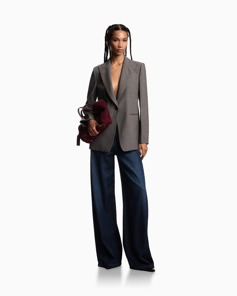 SINGLE-BREASTED BLAZER IN MOULINÉ WOOL CRÊPE의 2
