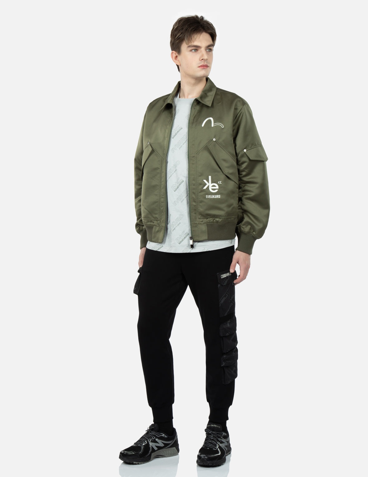 Allover Logo Print Bomber Jacket - 4