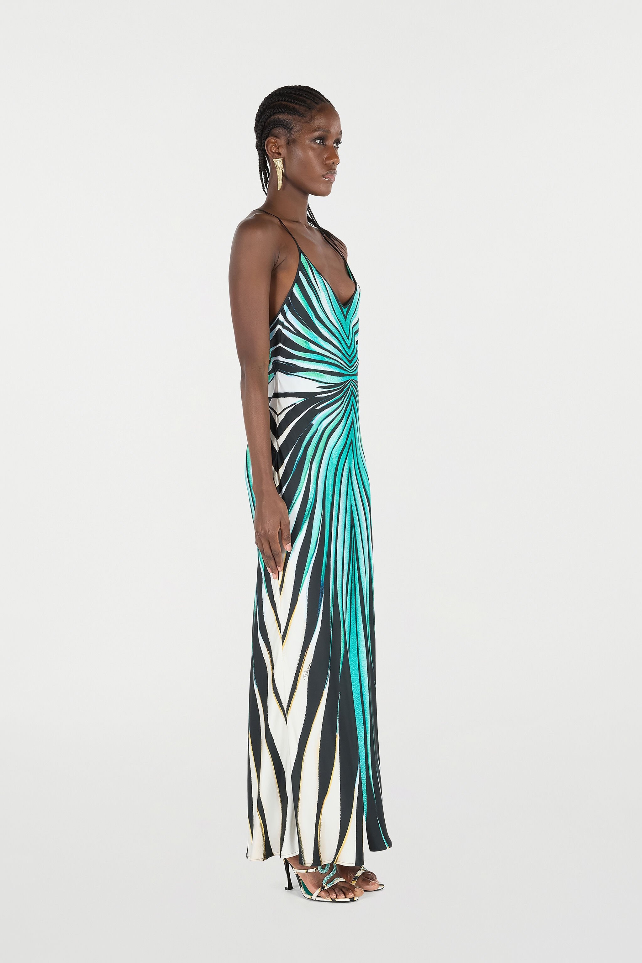 Ray Of Sea Print Silk Maxi Dress - 3