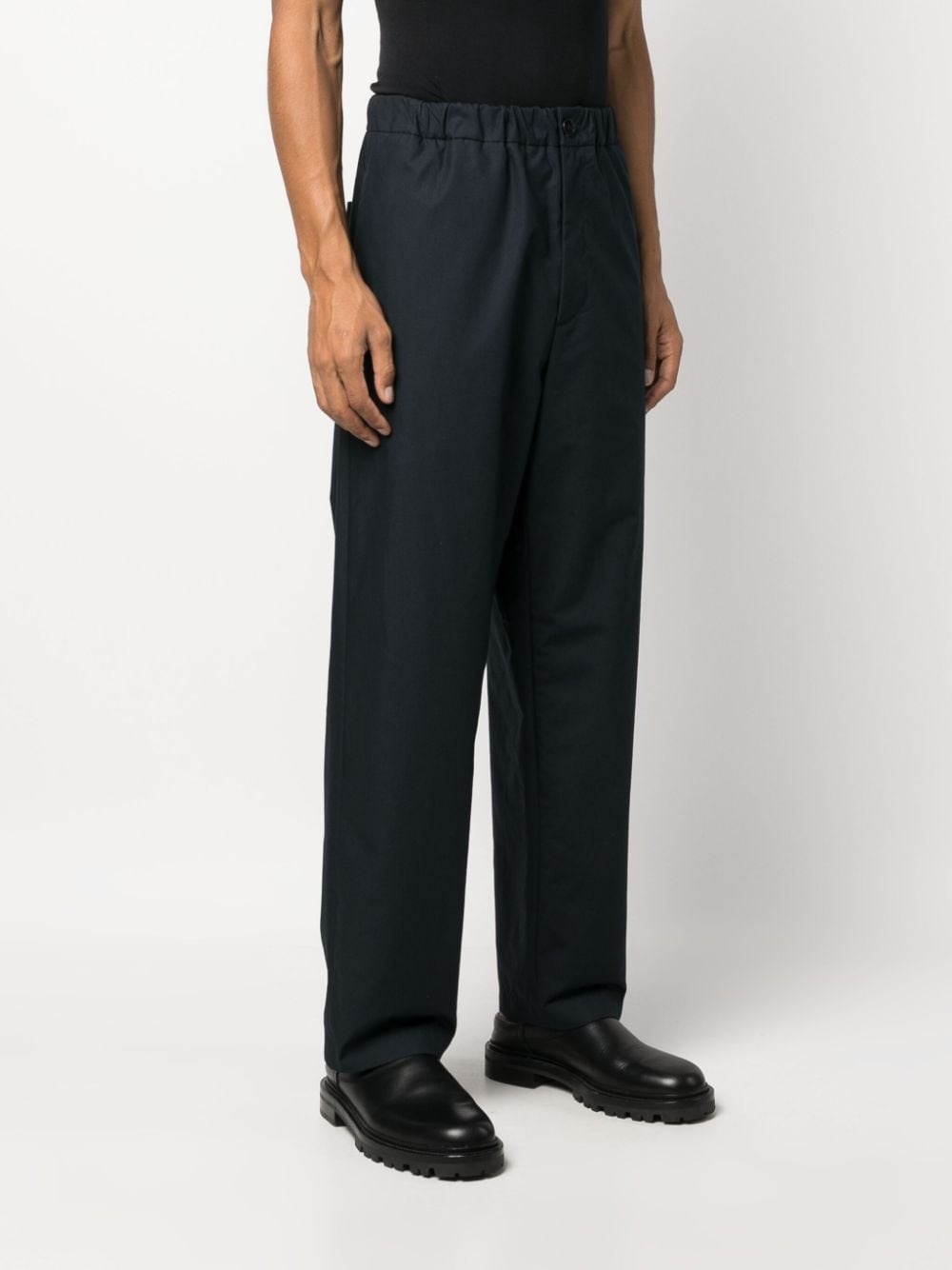 elasticated straight-leg trousers - 3