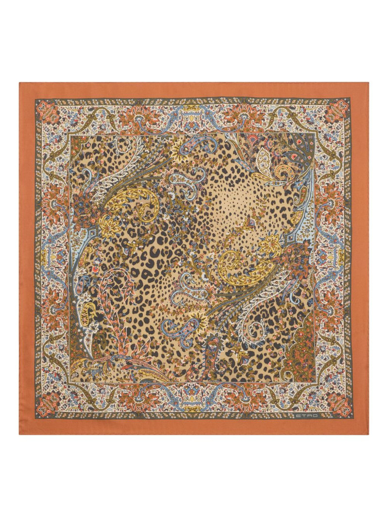 paisley-animal motif scarf 1
