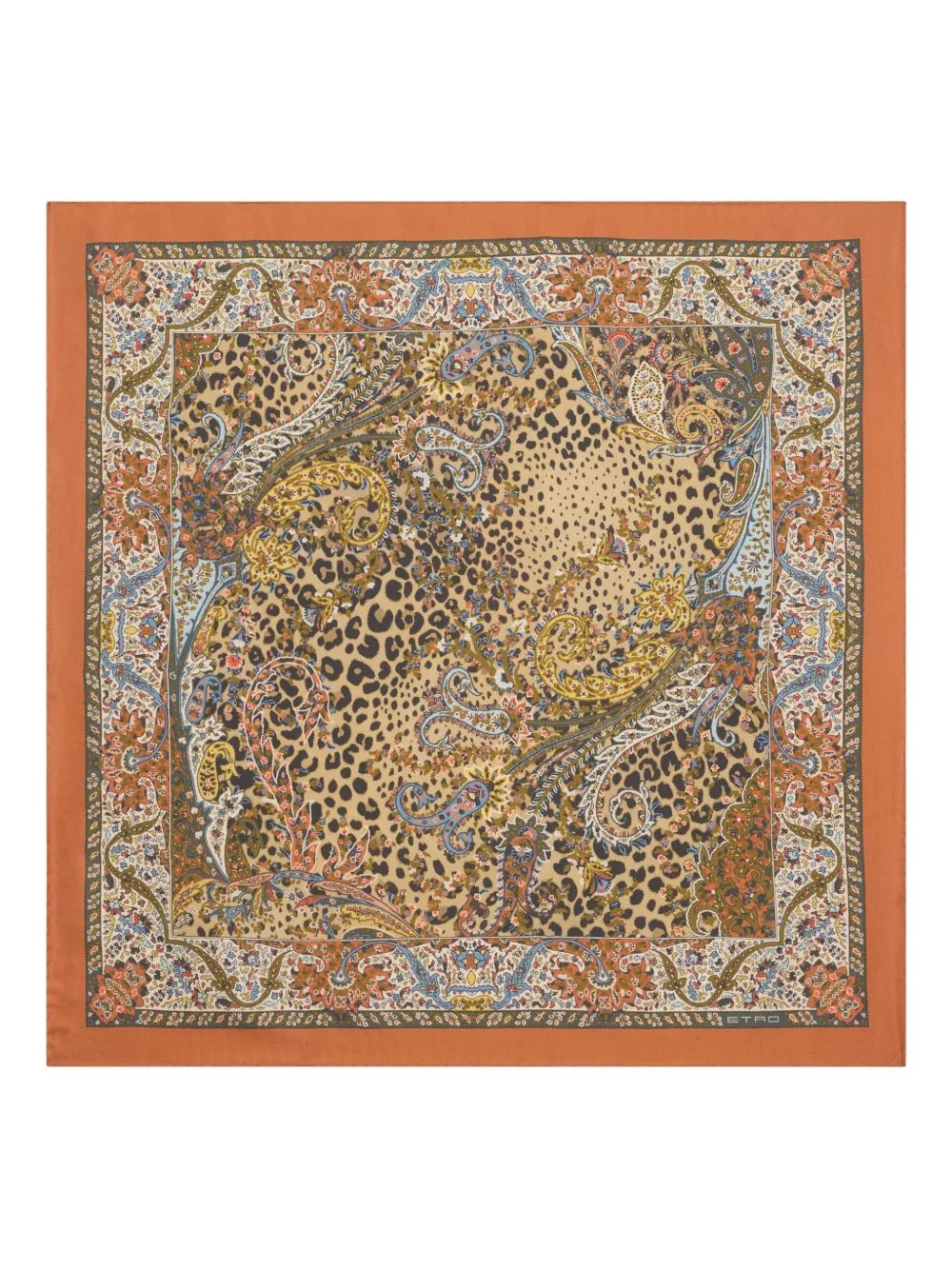 paisley-animal motif scarf - 1