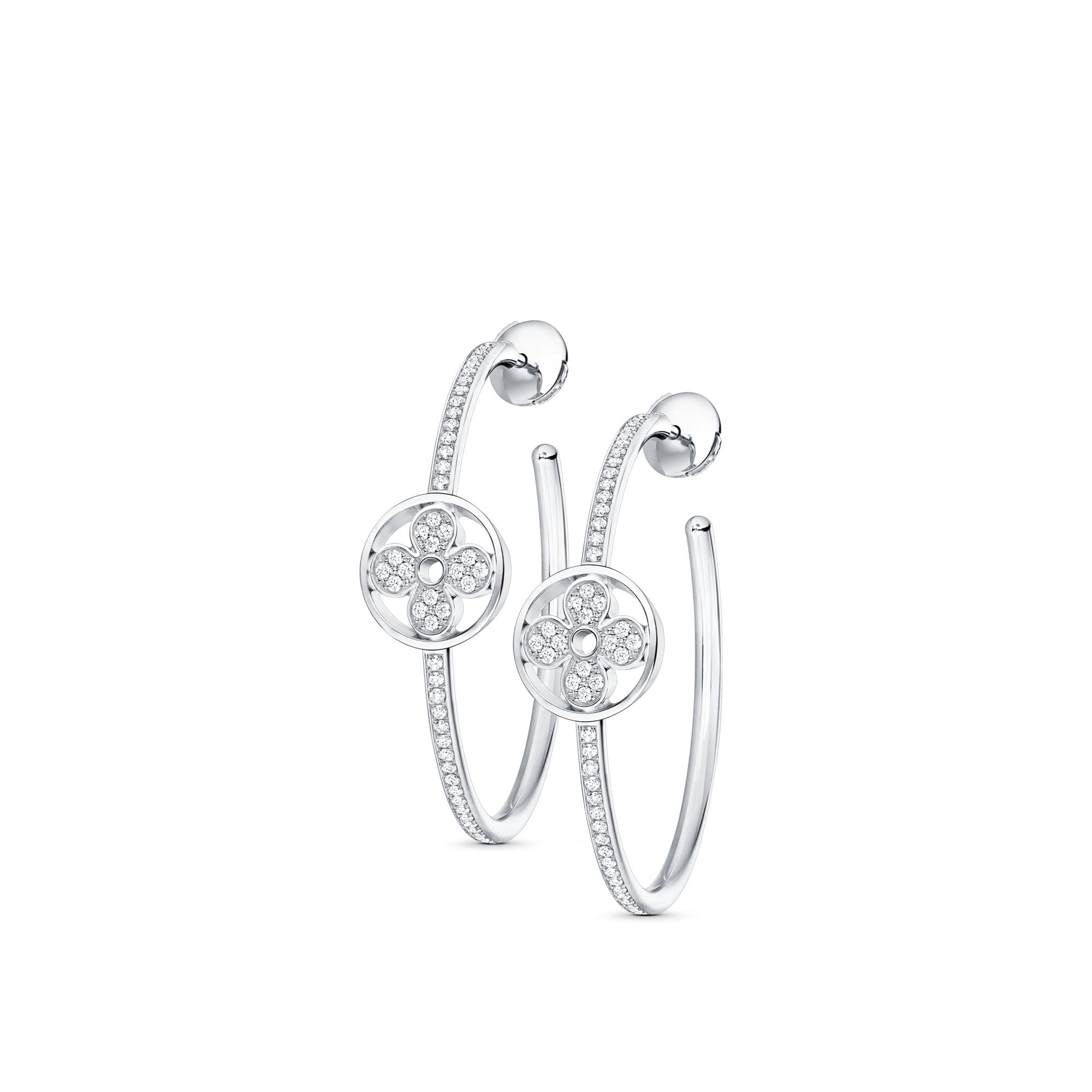 Idylle Blossom Hoops, White Gold And Diamonds - 3