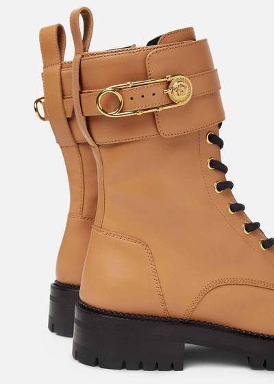 VERSACE Safety Pin Leather Boots outlook