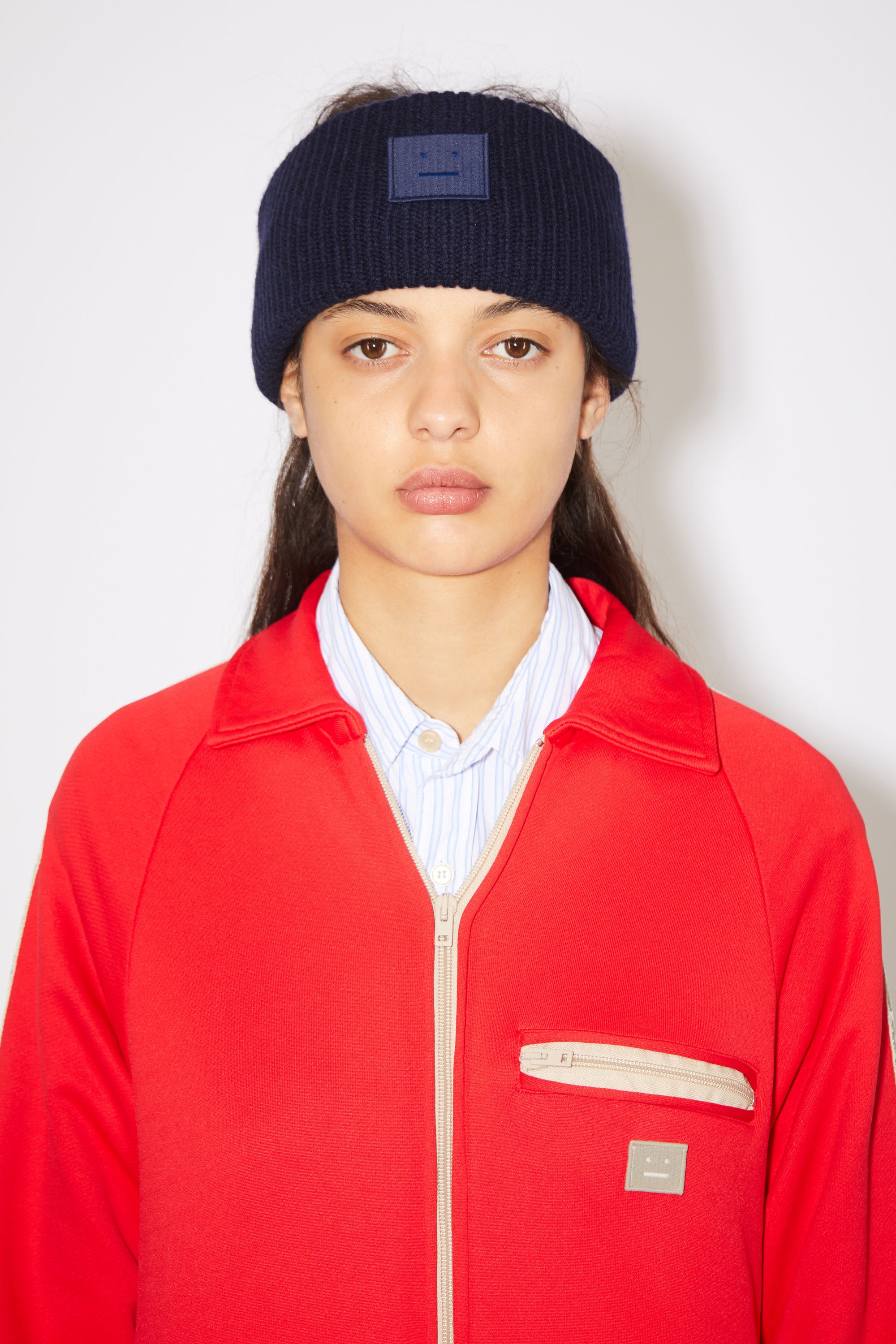 Ribbed knit headband - Navy - 2