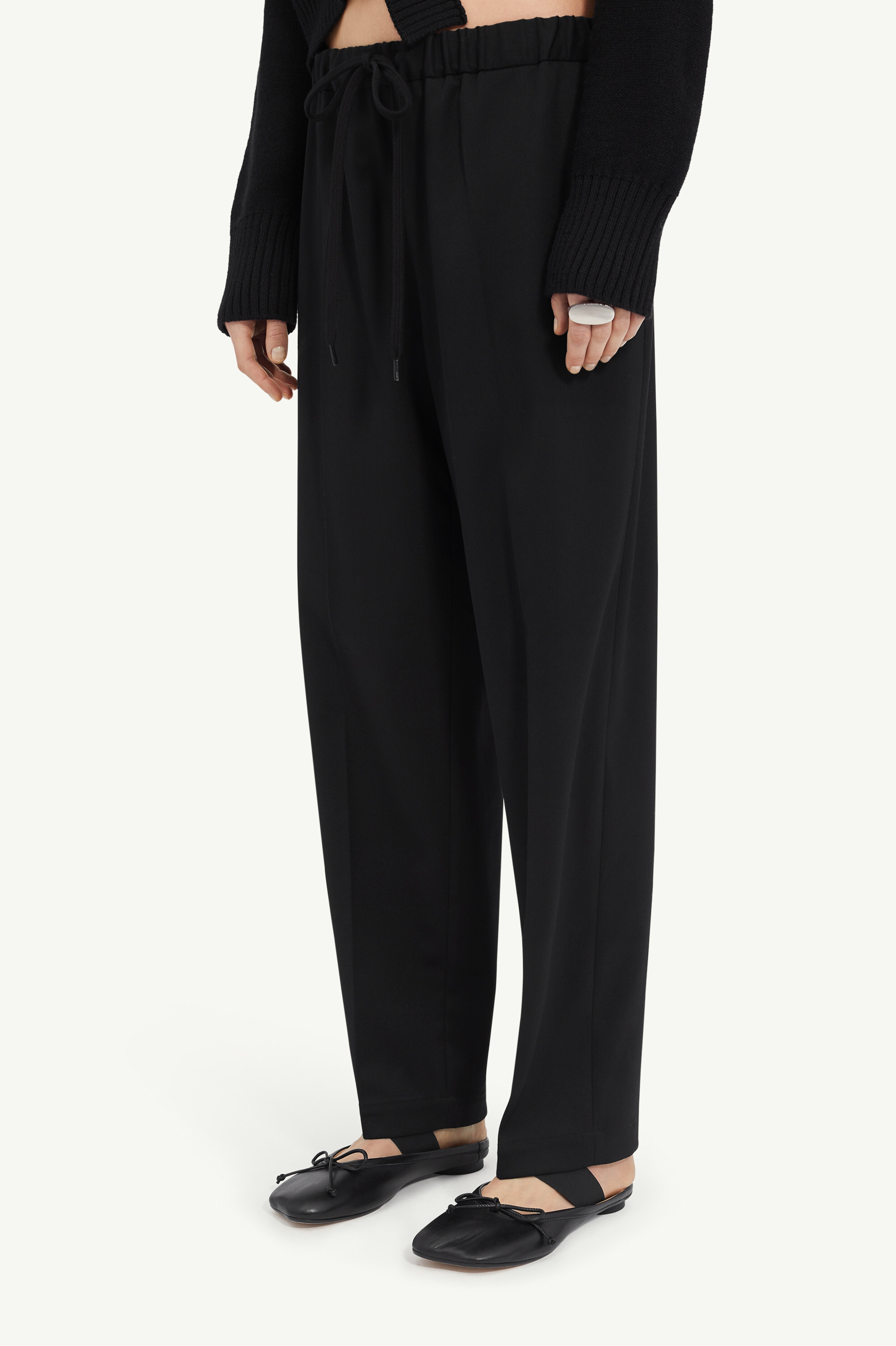 Drawstring Tailoring Wool Trousers - 5