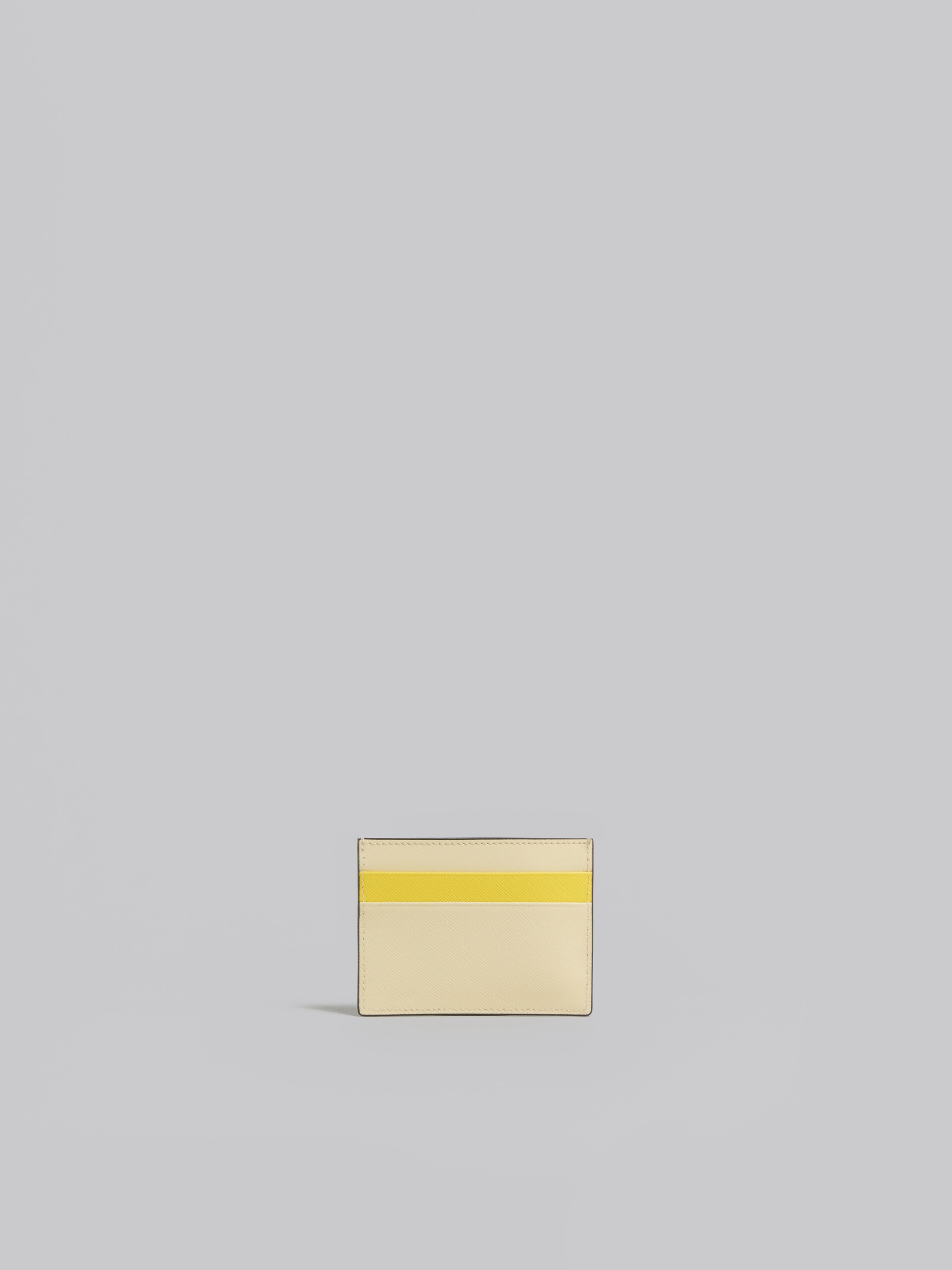 CREAM SAFFIANO LEATHER CARDHOLDER - 3