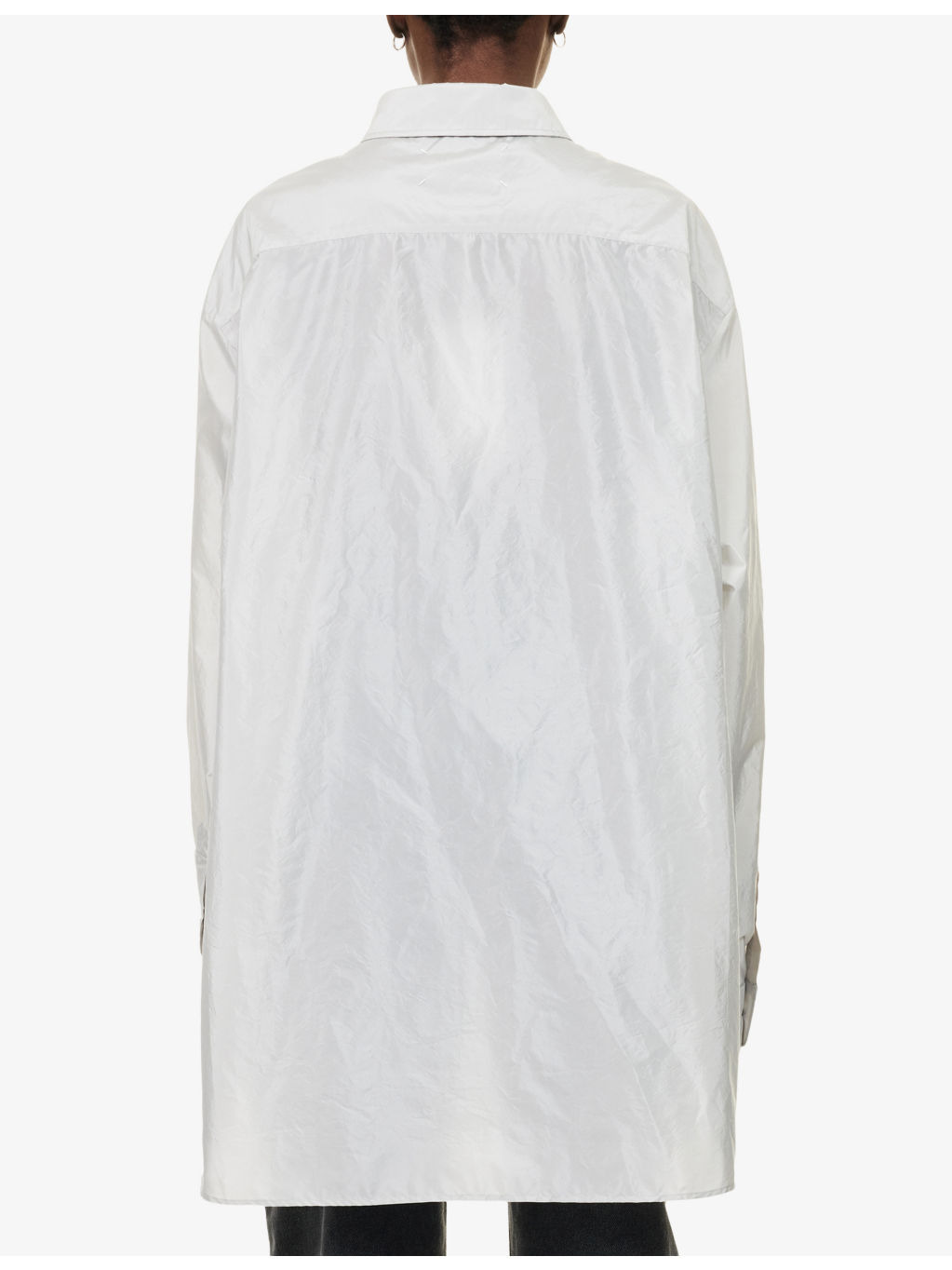 Oversized Long-Sleeves Woven Shirt - 4