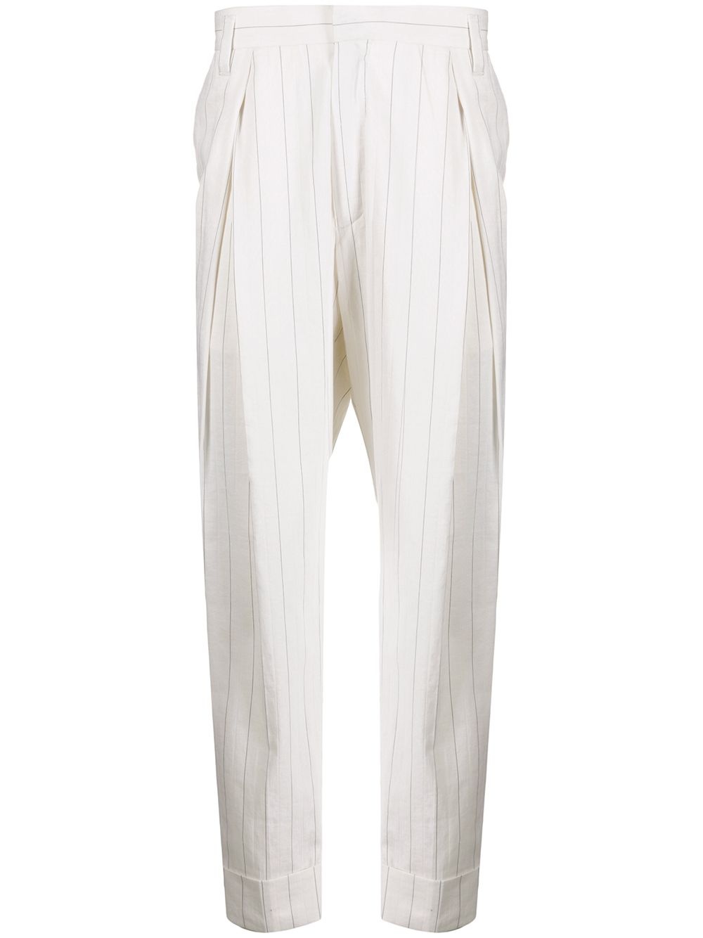 cropped pleated trousers - 1