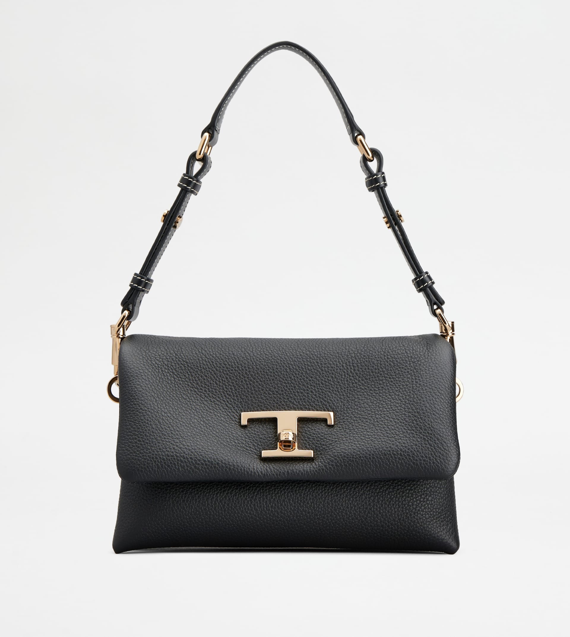 T TIMELESS FLAP BAG IN LEATHER MINI - BLACK - 1