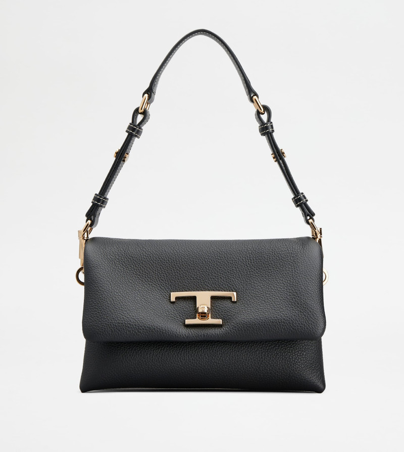 T TIMELESS FLAP BAG IN LEATHER MINI - BLACK 1