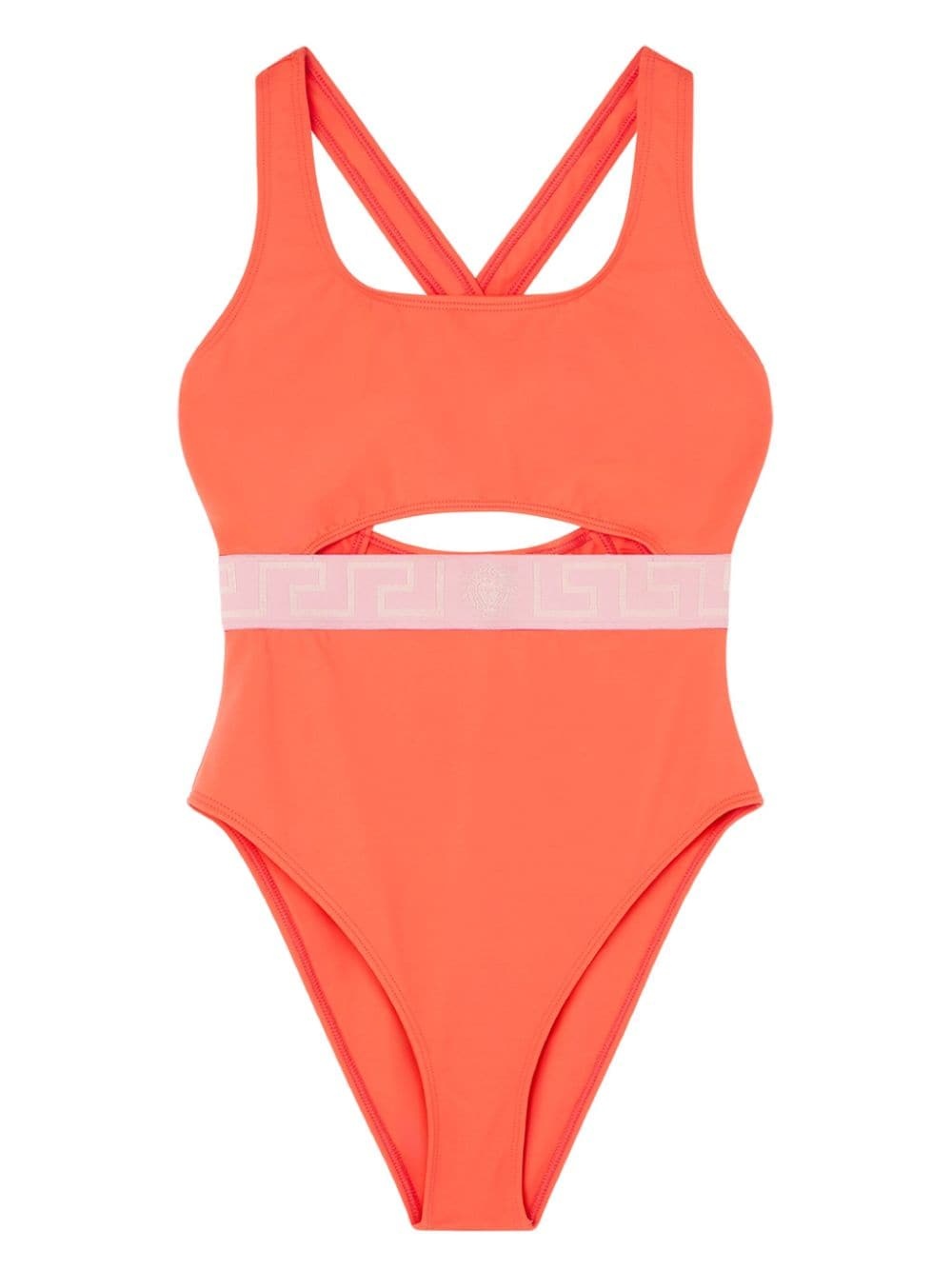 Greca Border cut-out swimsuit - 1