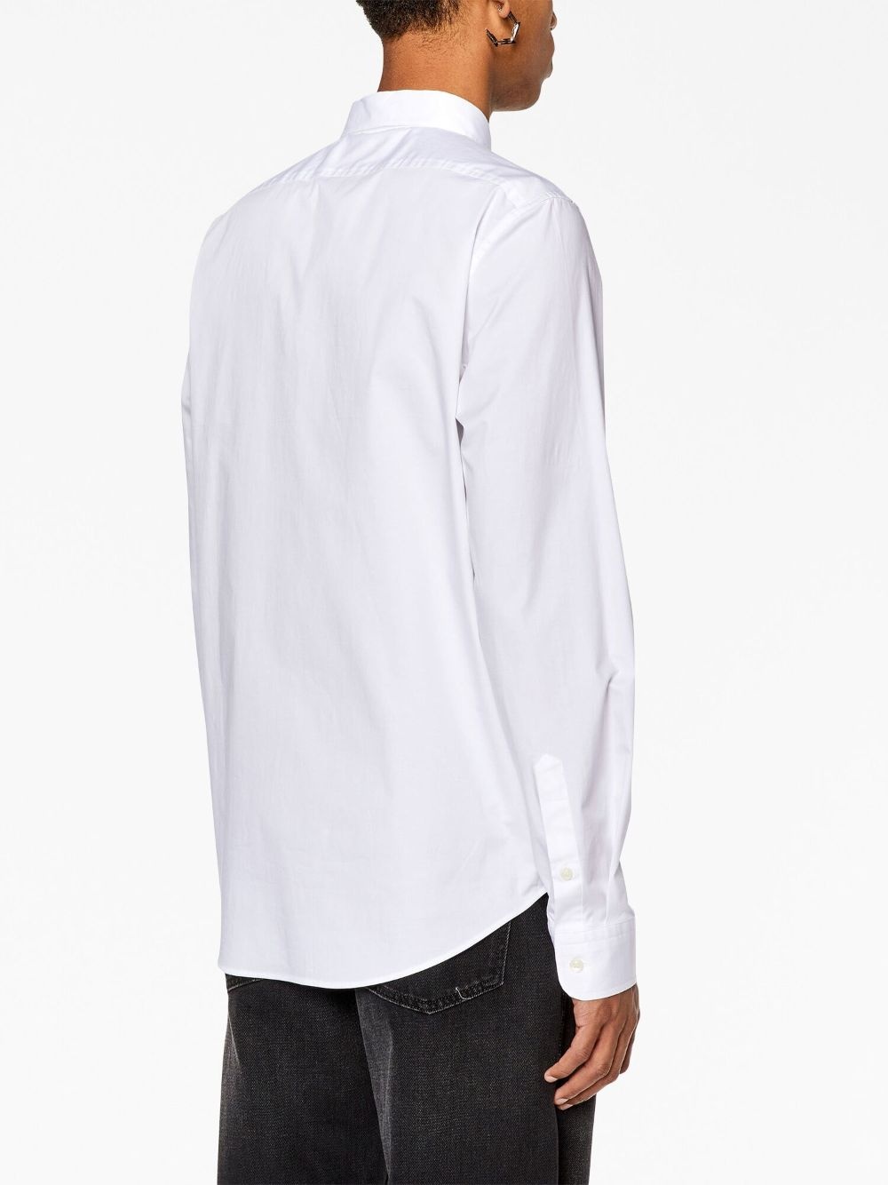 logo-embroidered cotton shirt - 3