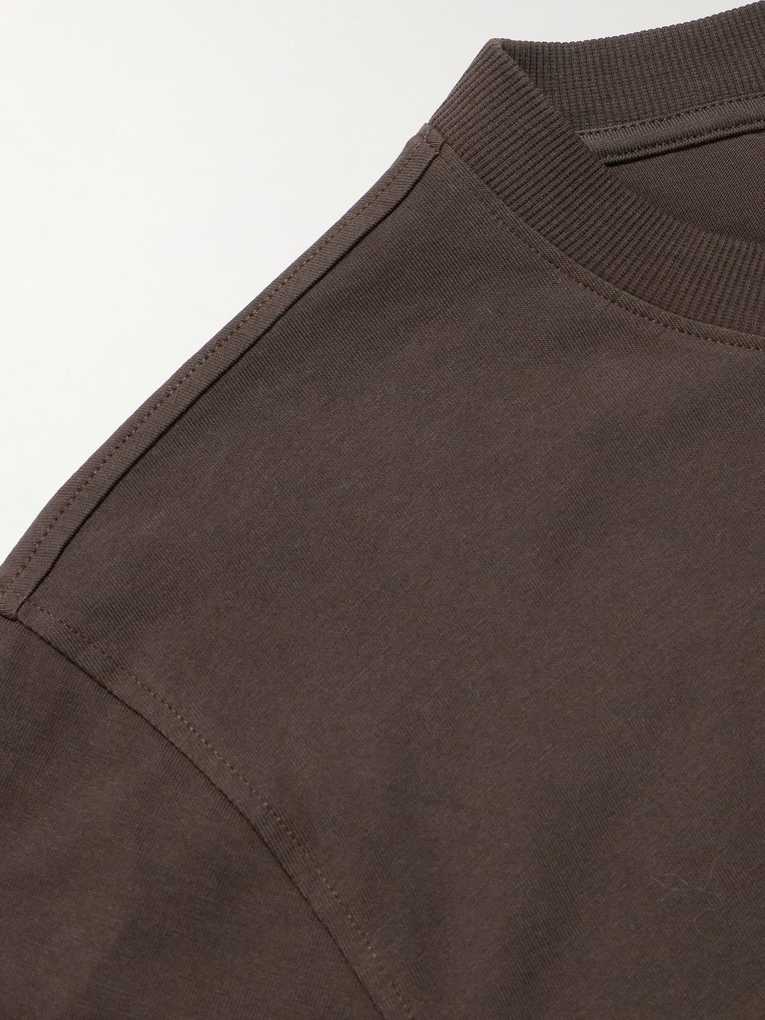 Adam 3209 Logo-Embroidered Pima Cotton-Jersey T-Shirt Brown - 5