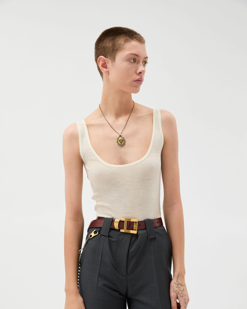 VERSACE Embroidered Ribbed Wool Tank Top outlook