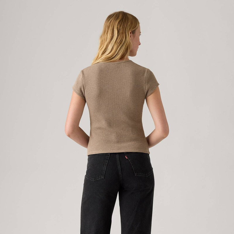 DRY GOODS WAFFLE CAP-SLEEVE TEE 4