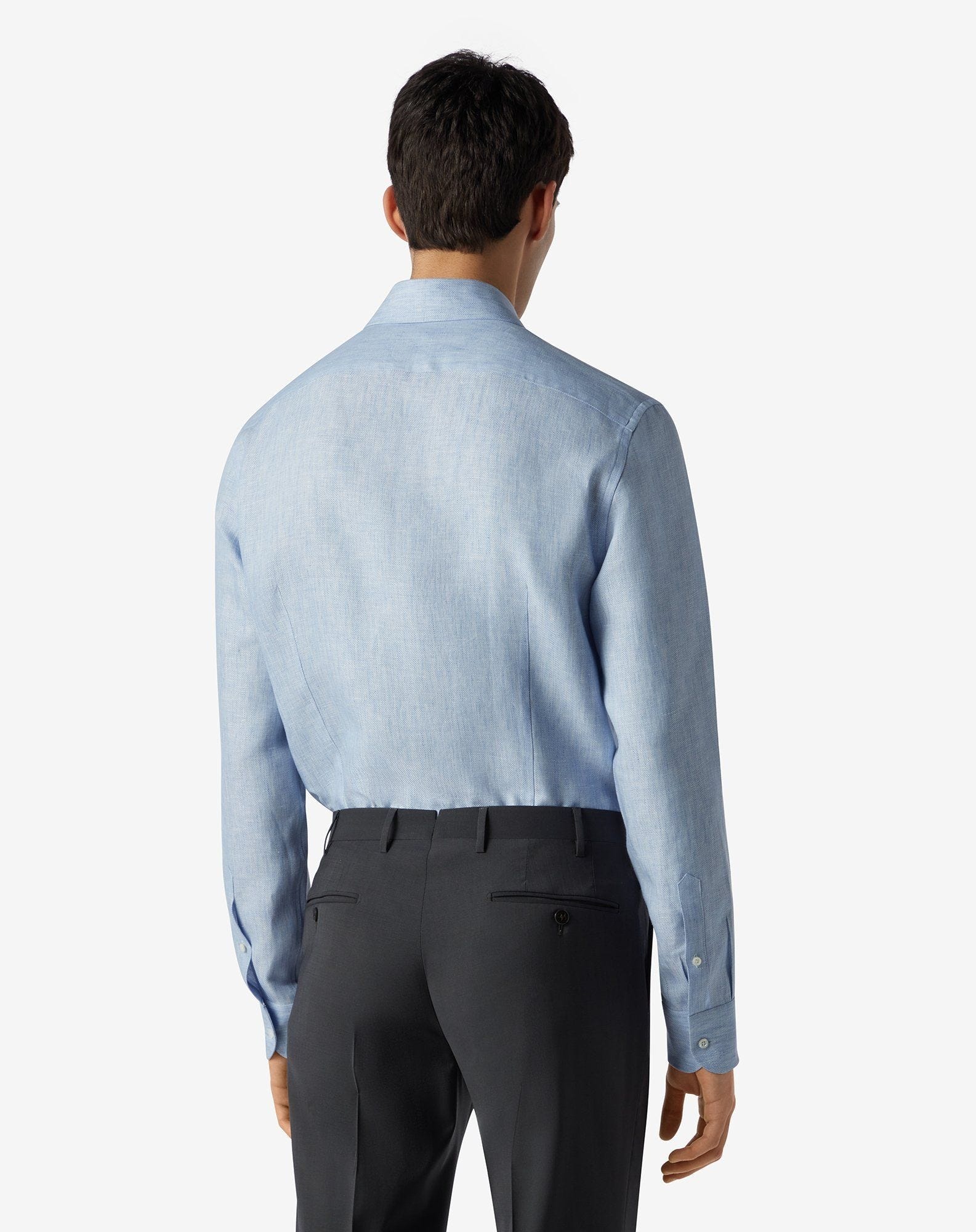 Light blue pure linen shirt - 4
