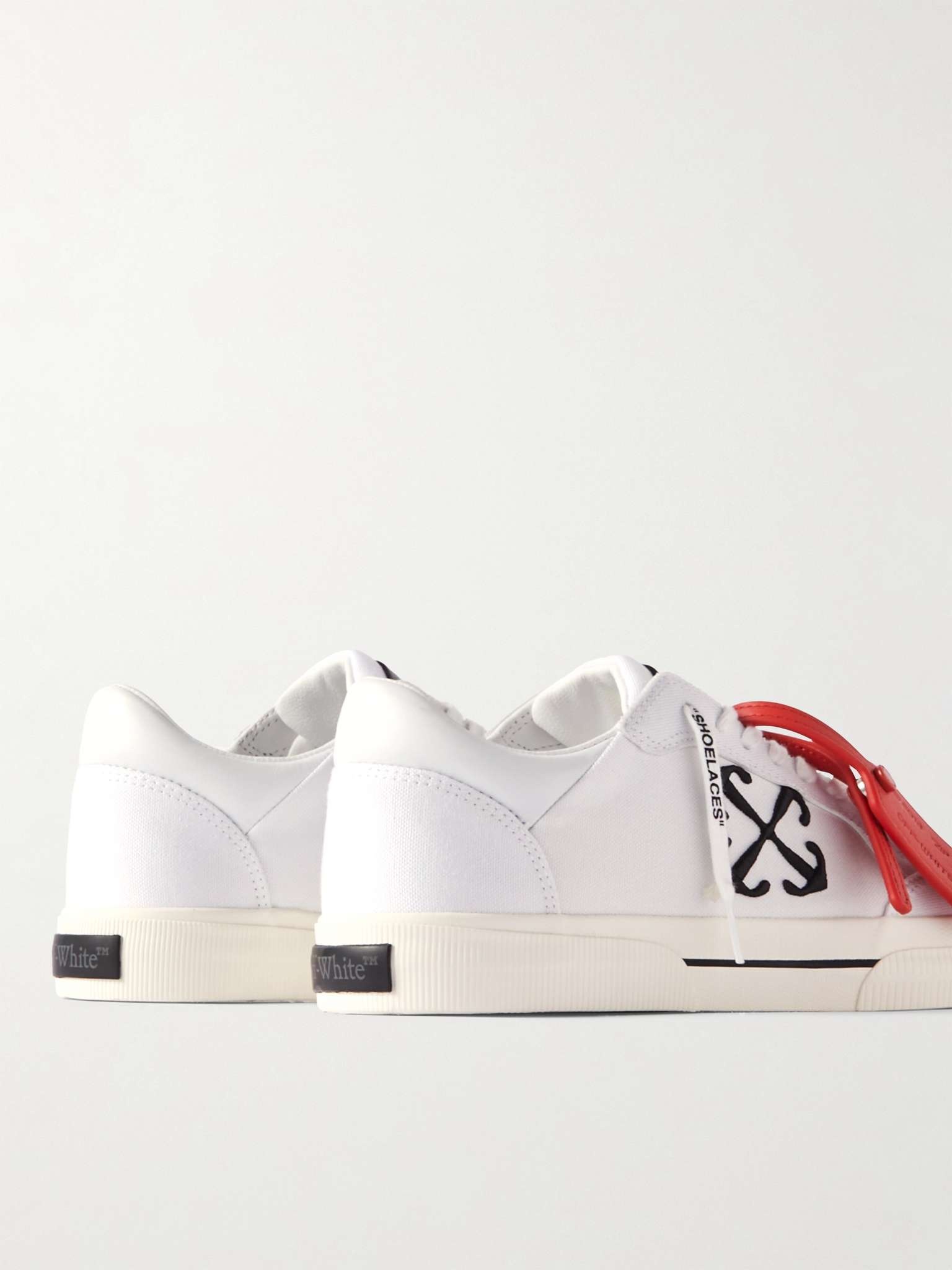 Logo-Embroidered Leather-Trimmed Canvas Sneakers - 5