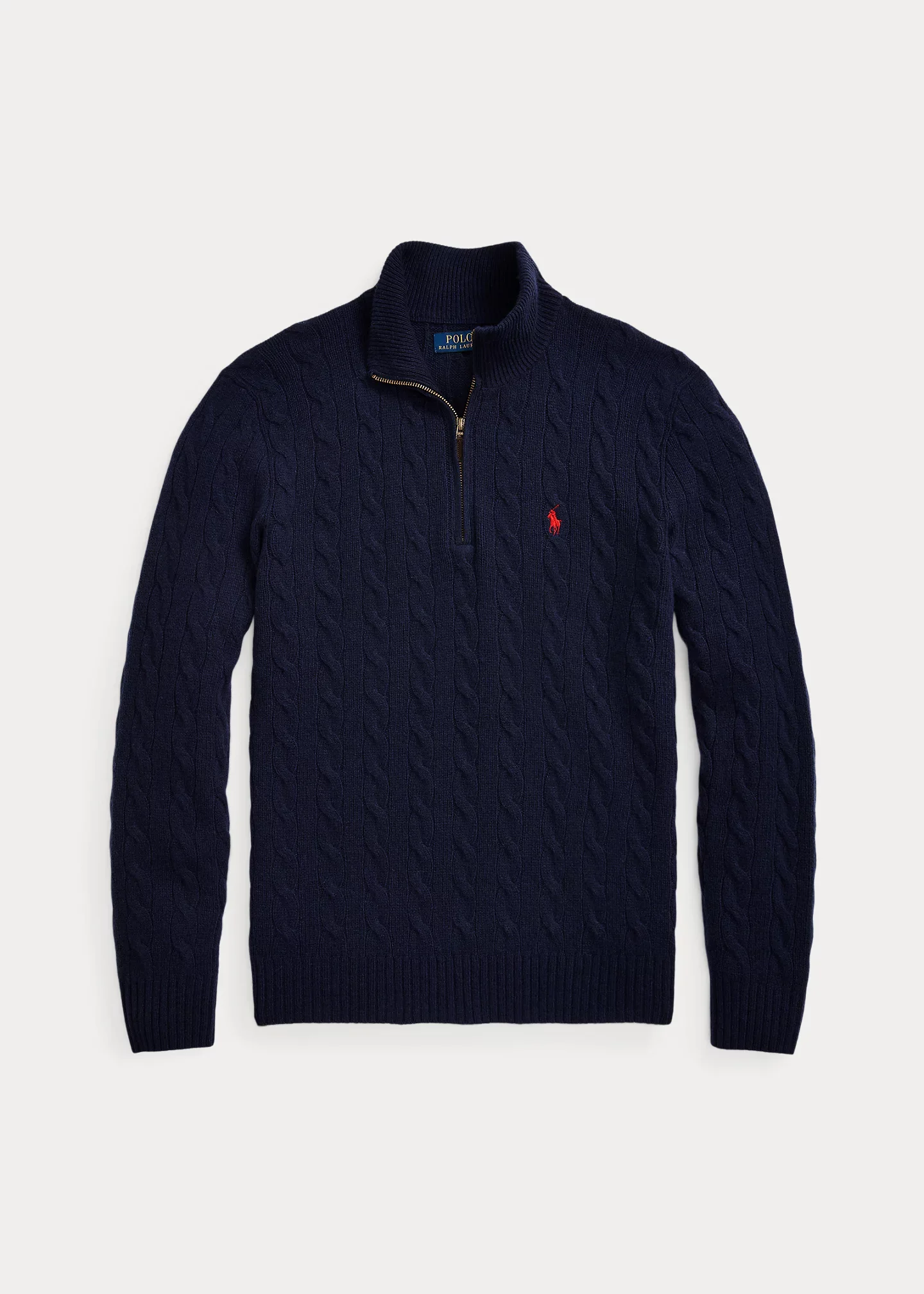 Cable-Knit Quarter-Zip Sweater - 1