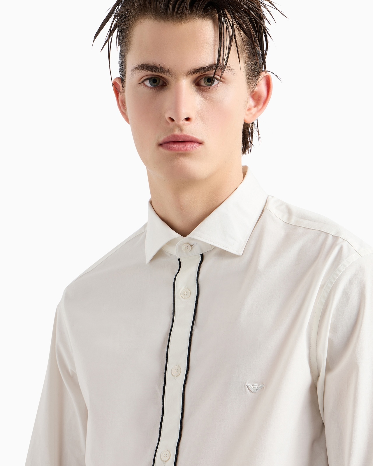 PIMA CANVAS SHIRT WITH PIPED PLACKET - 5