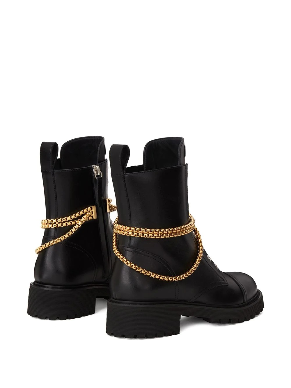 chain-trimmed combat boots - 3