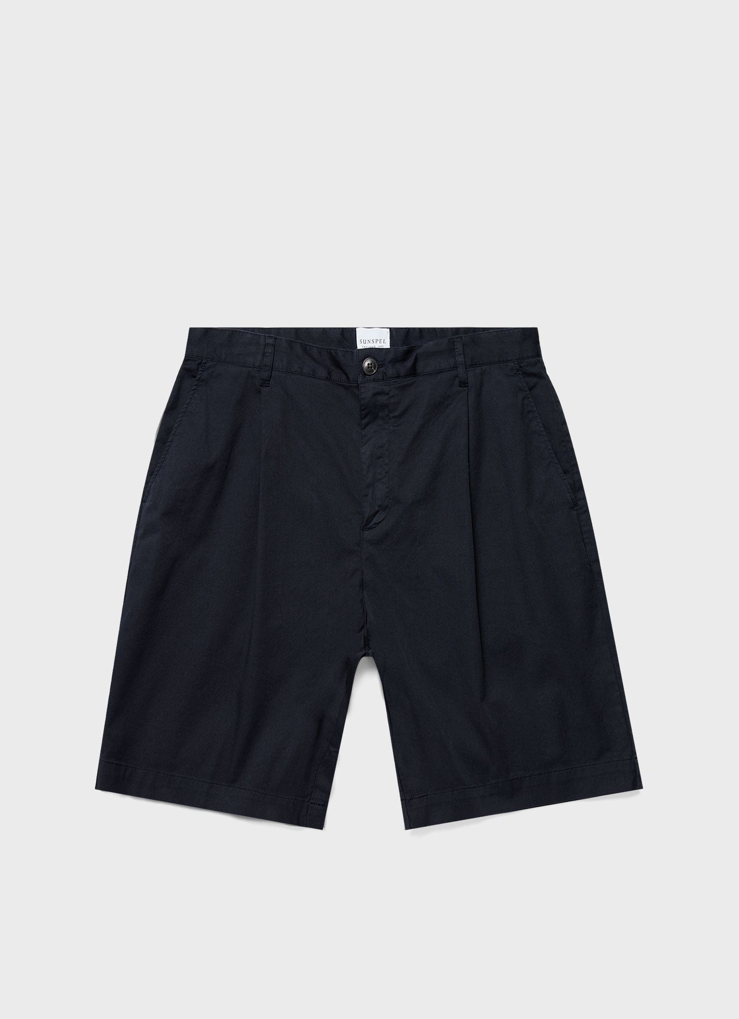 Pleated Twill Shorts - 1