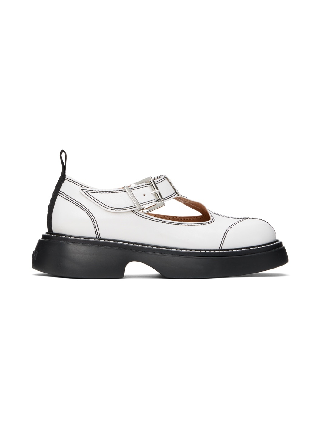 White Everyday Buckle Mary Jane Loafers - 1