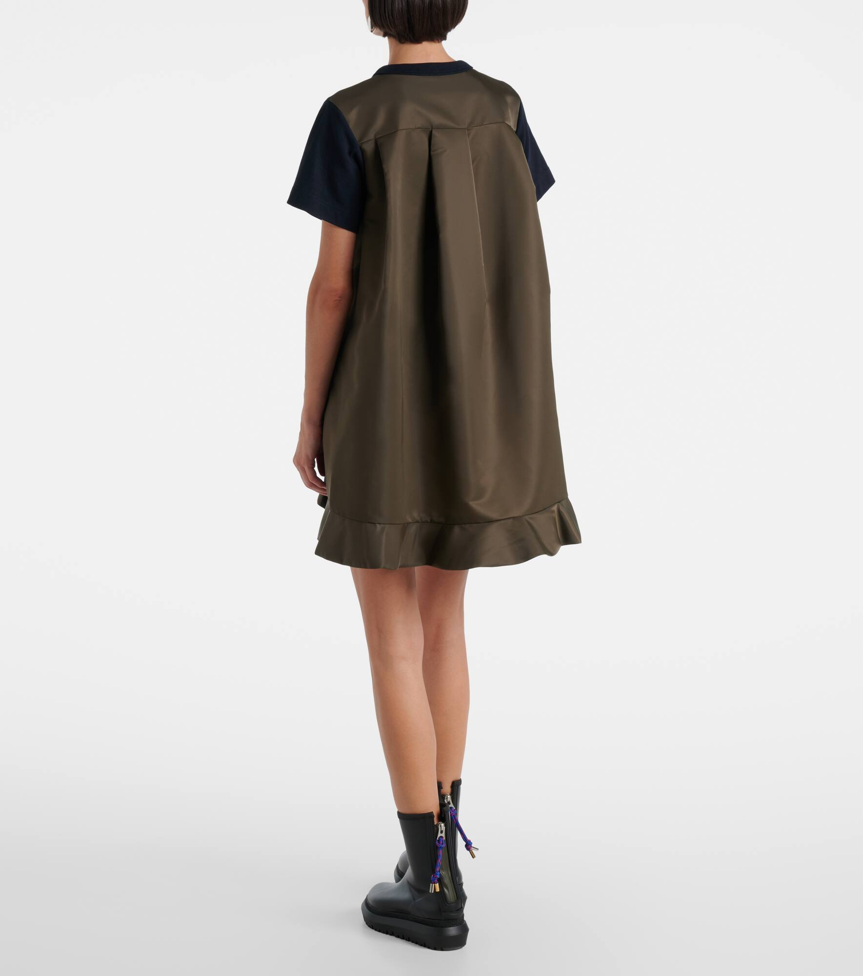 Jersey and twill minidress - 3