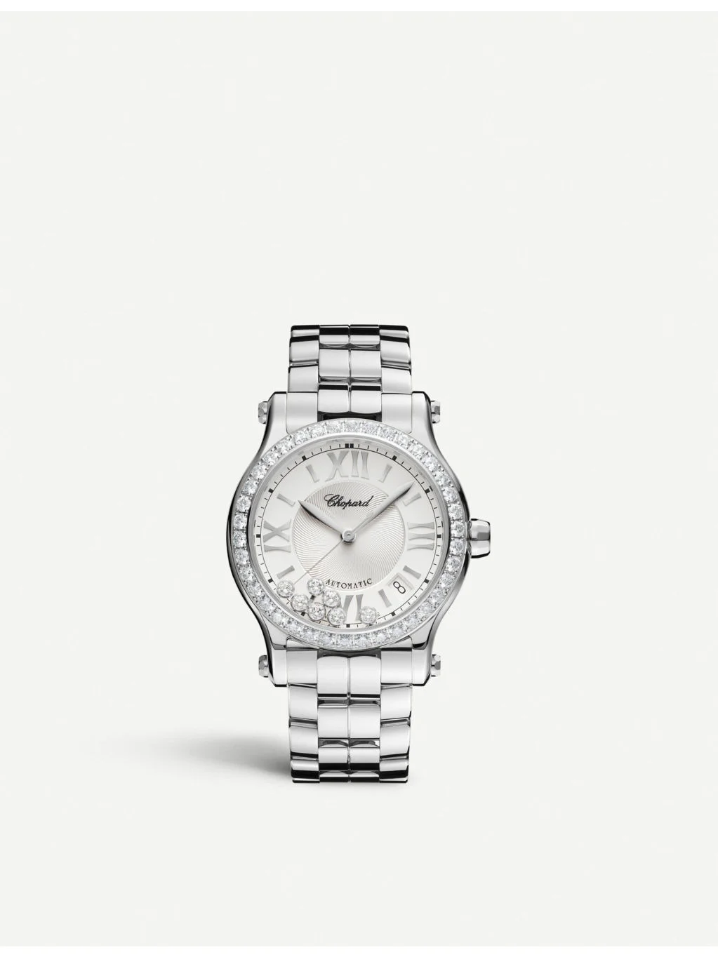 Happy Sport Medium stainless steel and diamond watch - 1