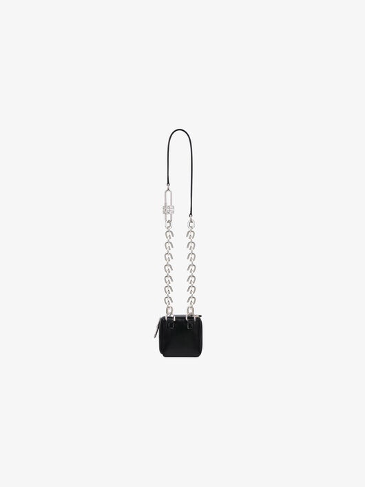 MINI PANDORA CUBE POUCH IN SHINY LEATHER - 4