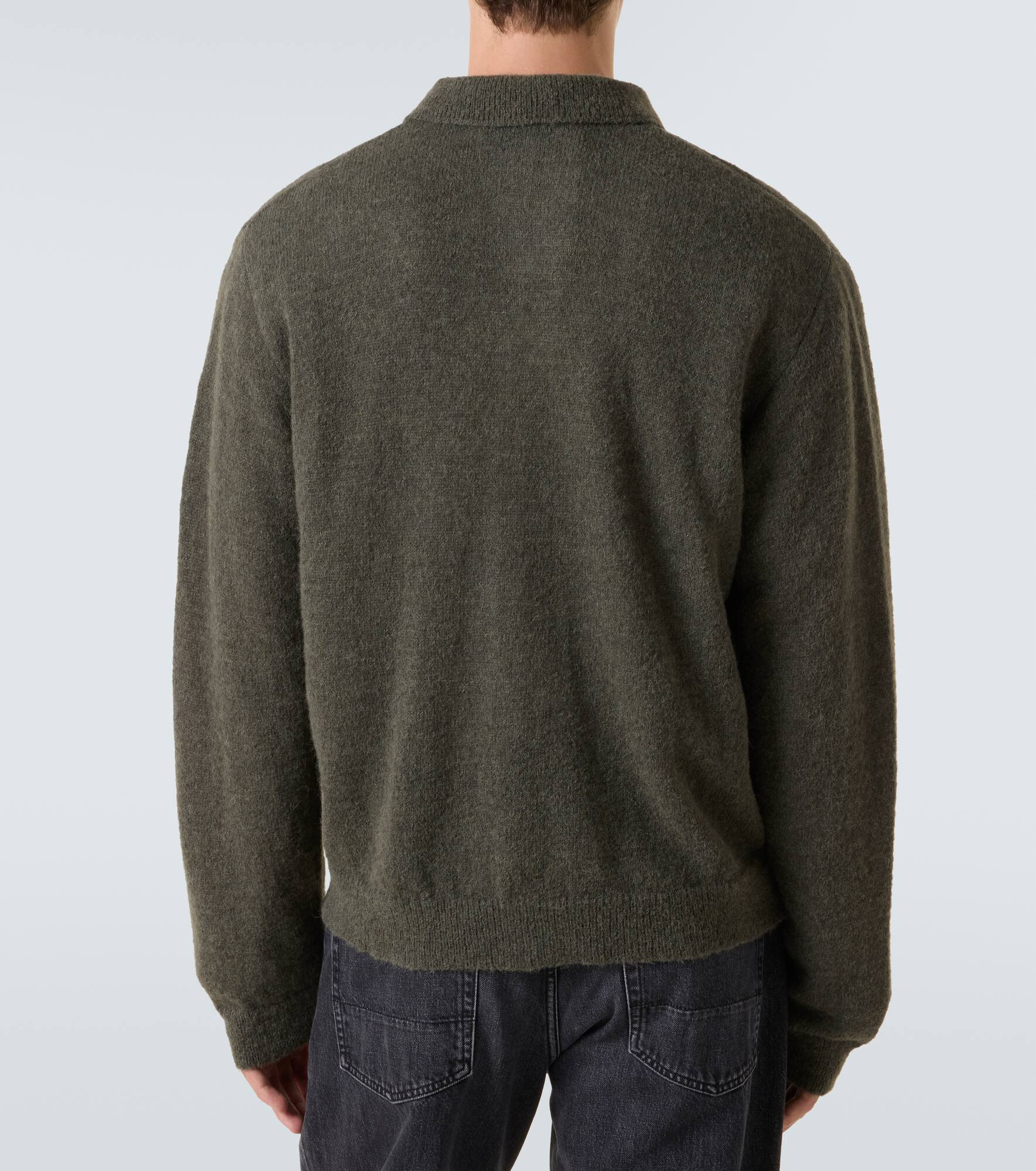 Evening alpaca wool-blend polo cardigan - 4