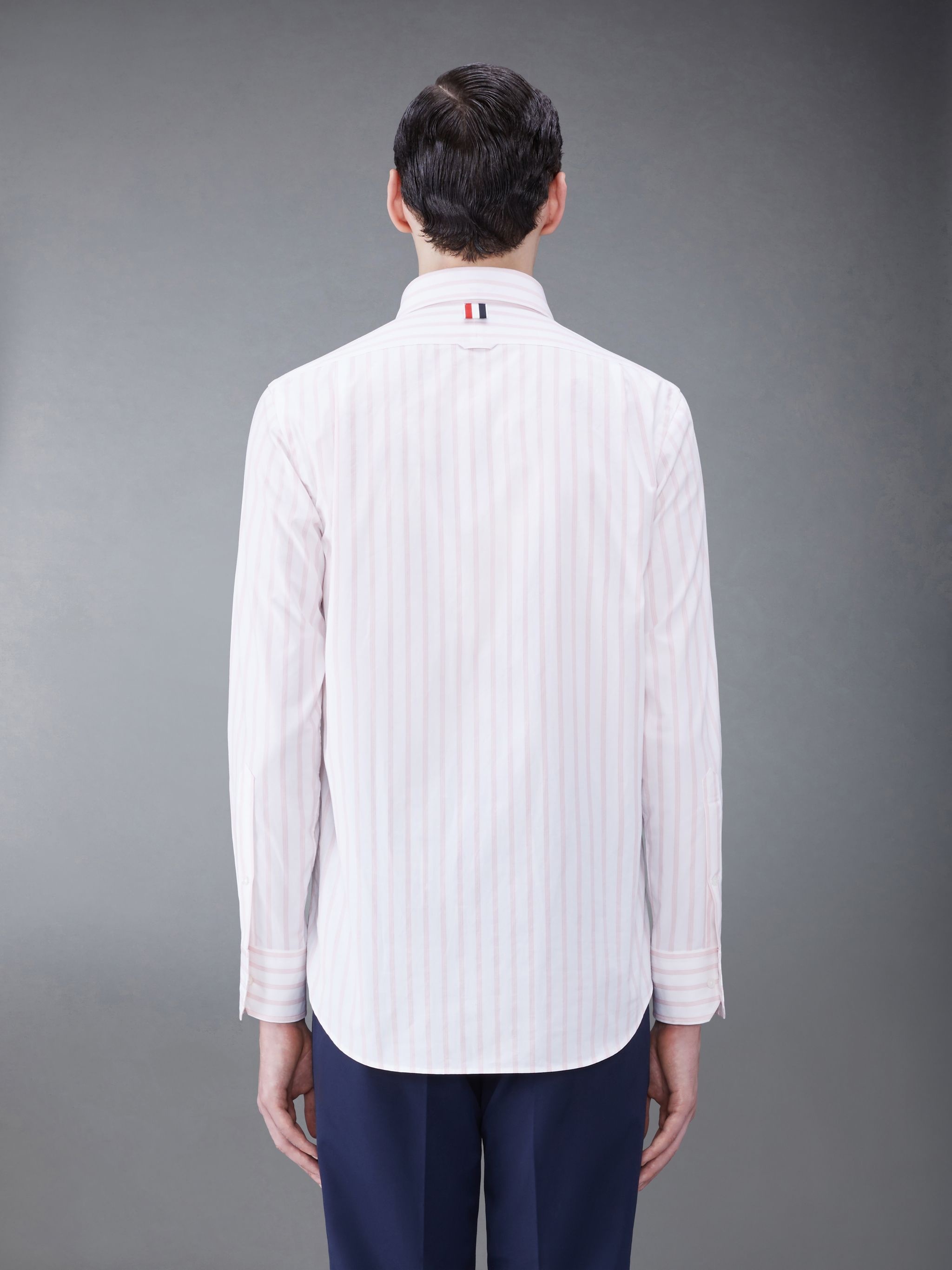 Stripe Poplin Round Collar Shirt - 3