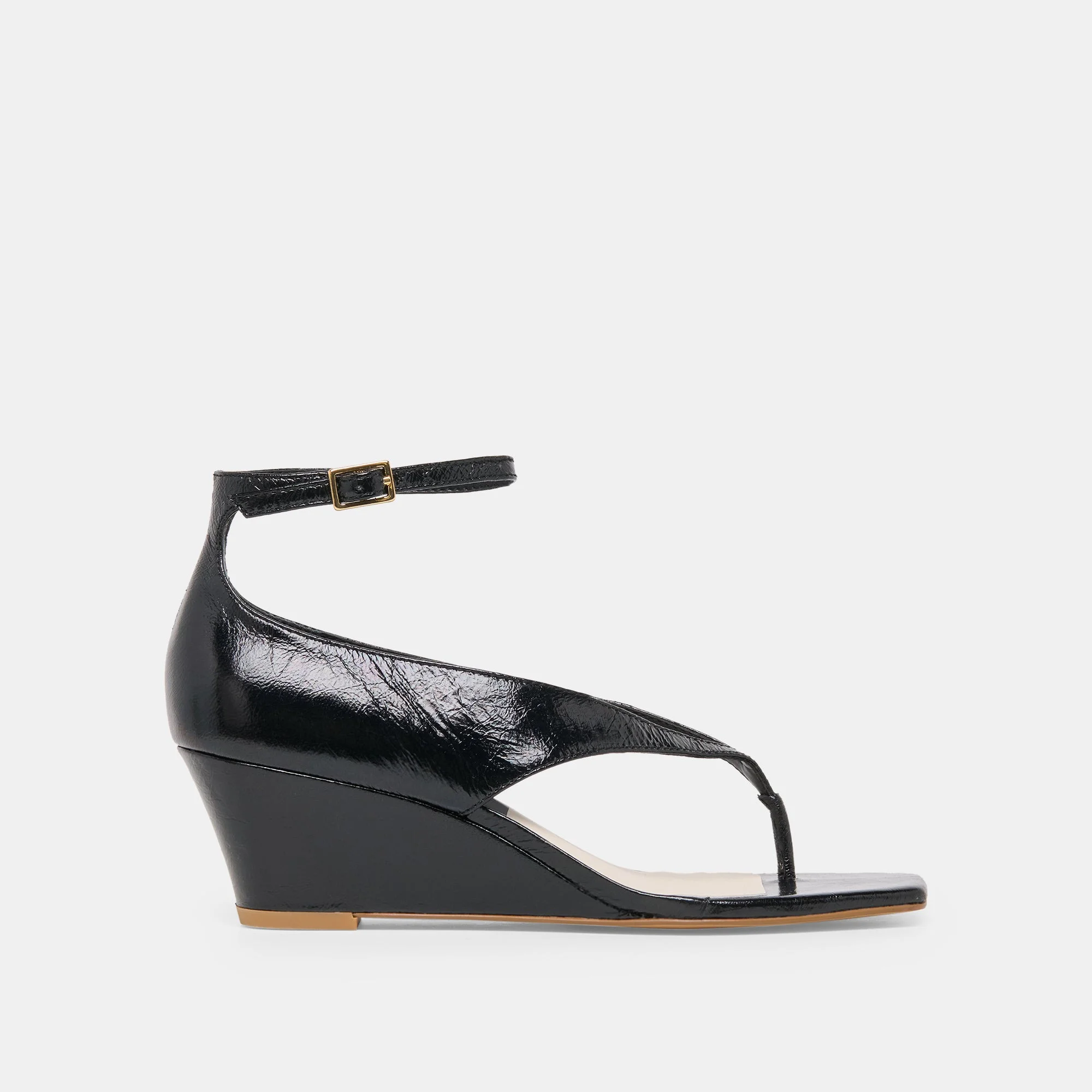 QUINNY WEDGES BLACK LEATHER - 1