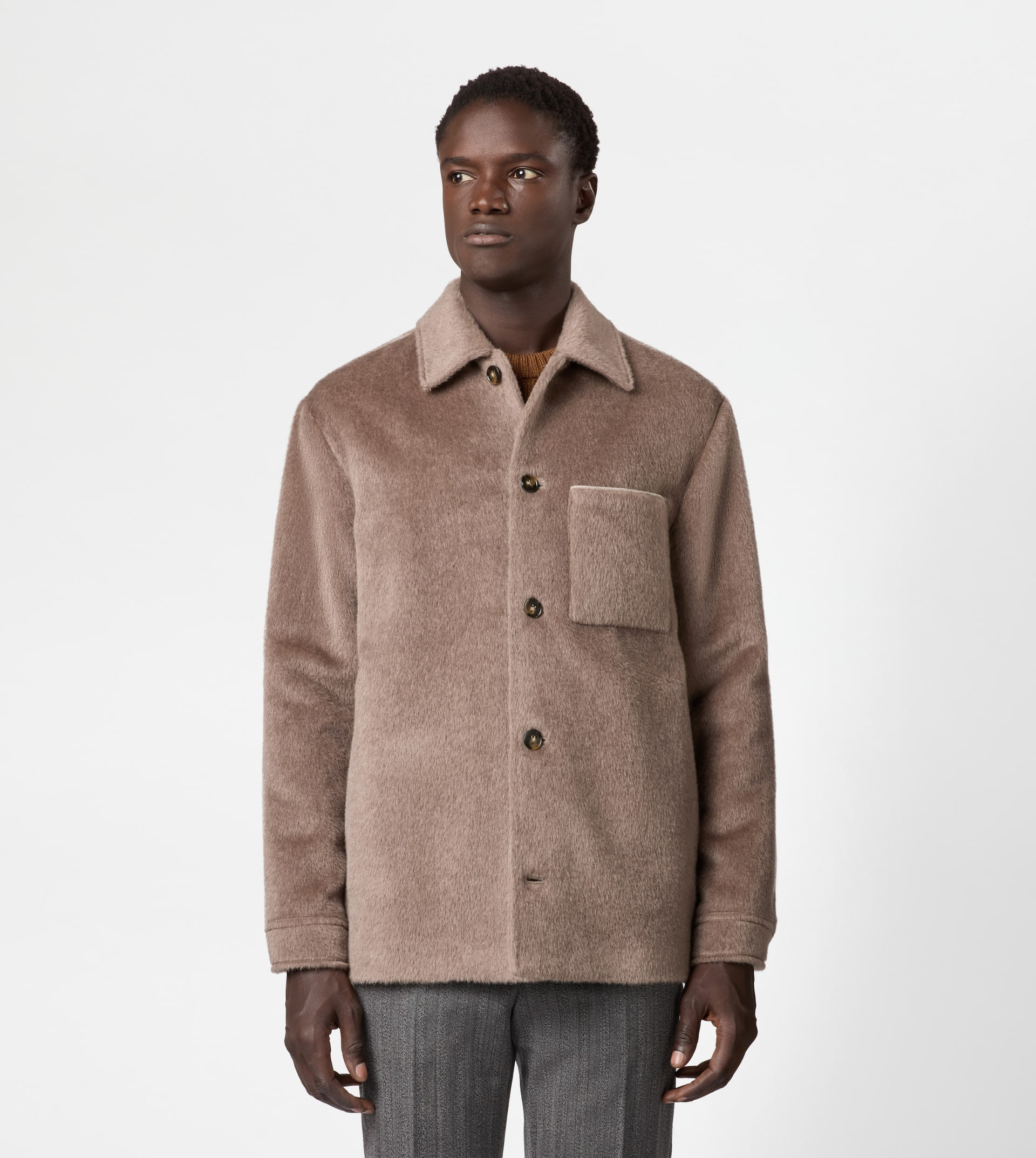 OVERSHIRT IN WOOL RELAXED FIT - GREY - 4