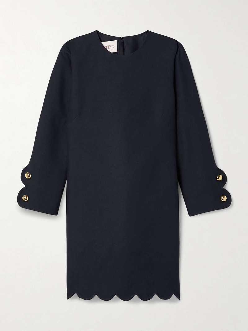 Scalloped wool and silk-blend cady mini dress 1