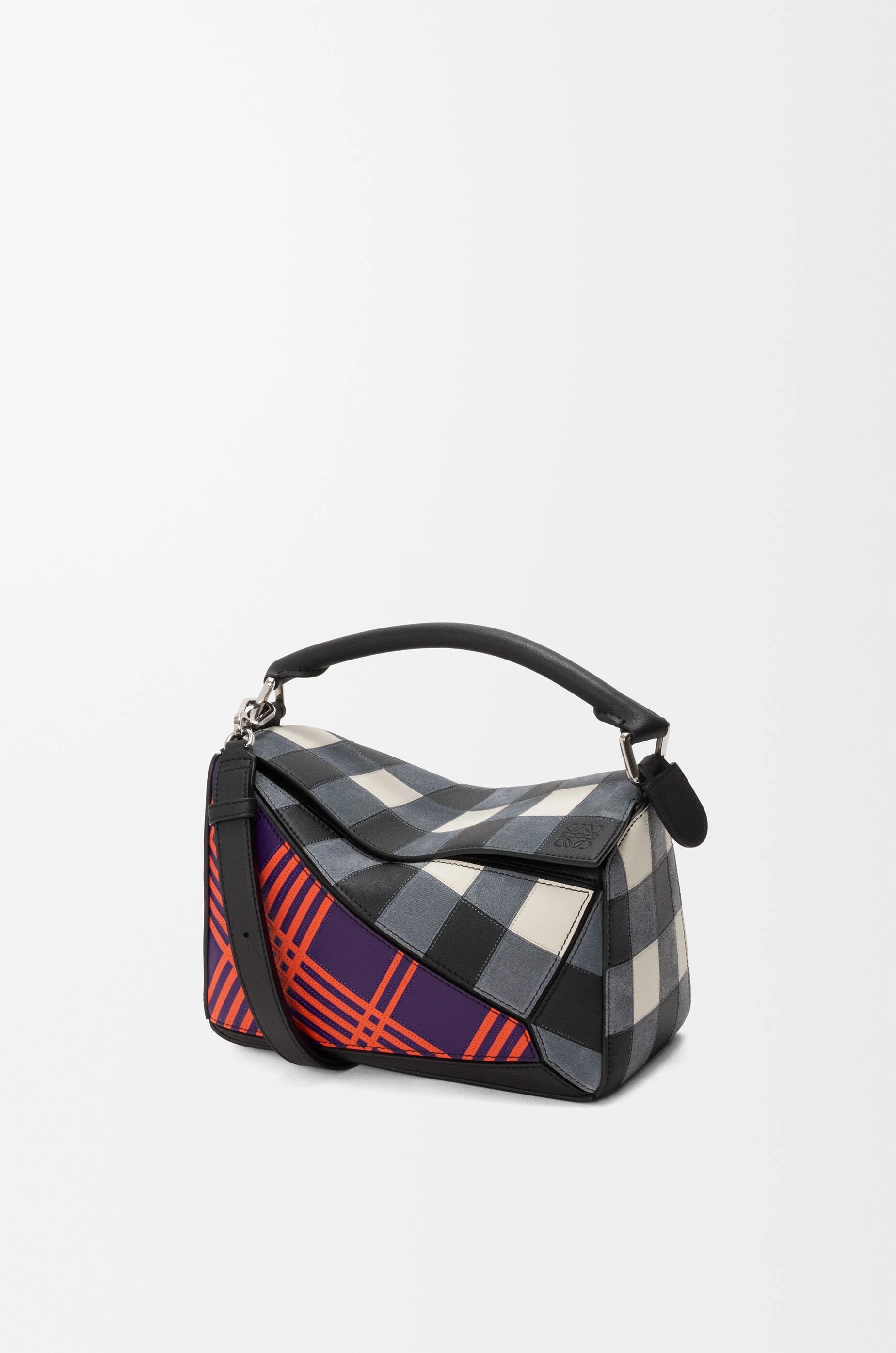 Small Puzzle bag in check intarsio - 1