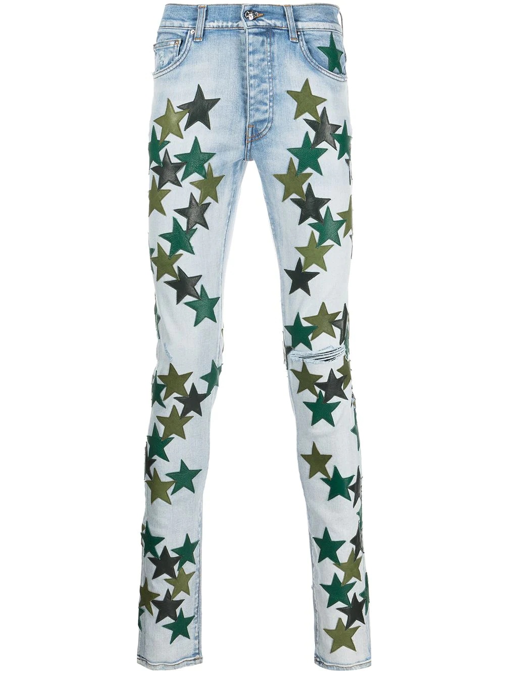 star-patch skinny jeans - 1