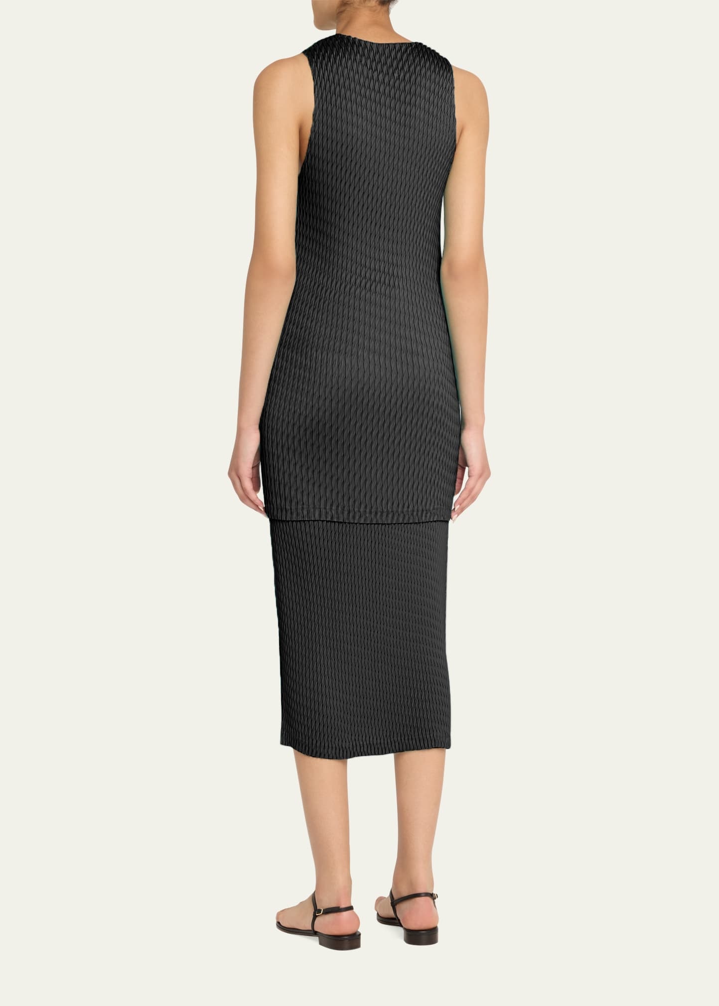 Sleek Pleats Short Dress - 3