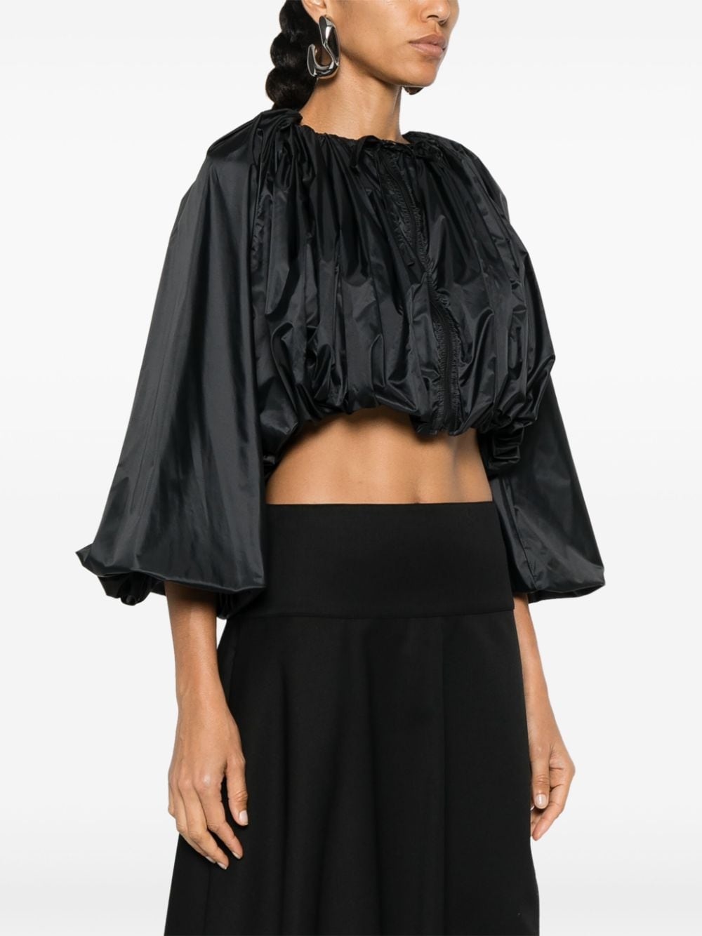 cropped balloon jacket - 3