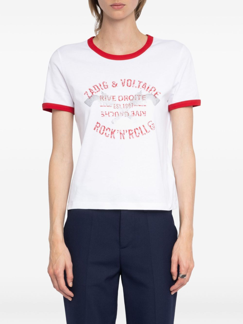 rhinestone-embellished T-shirt - 3