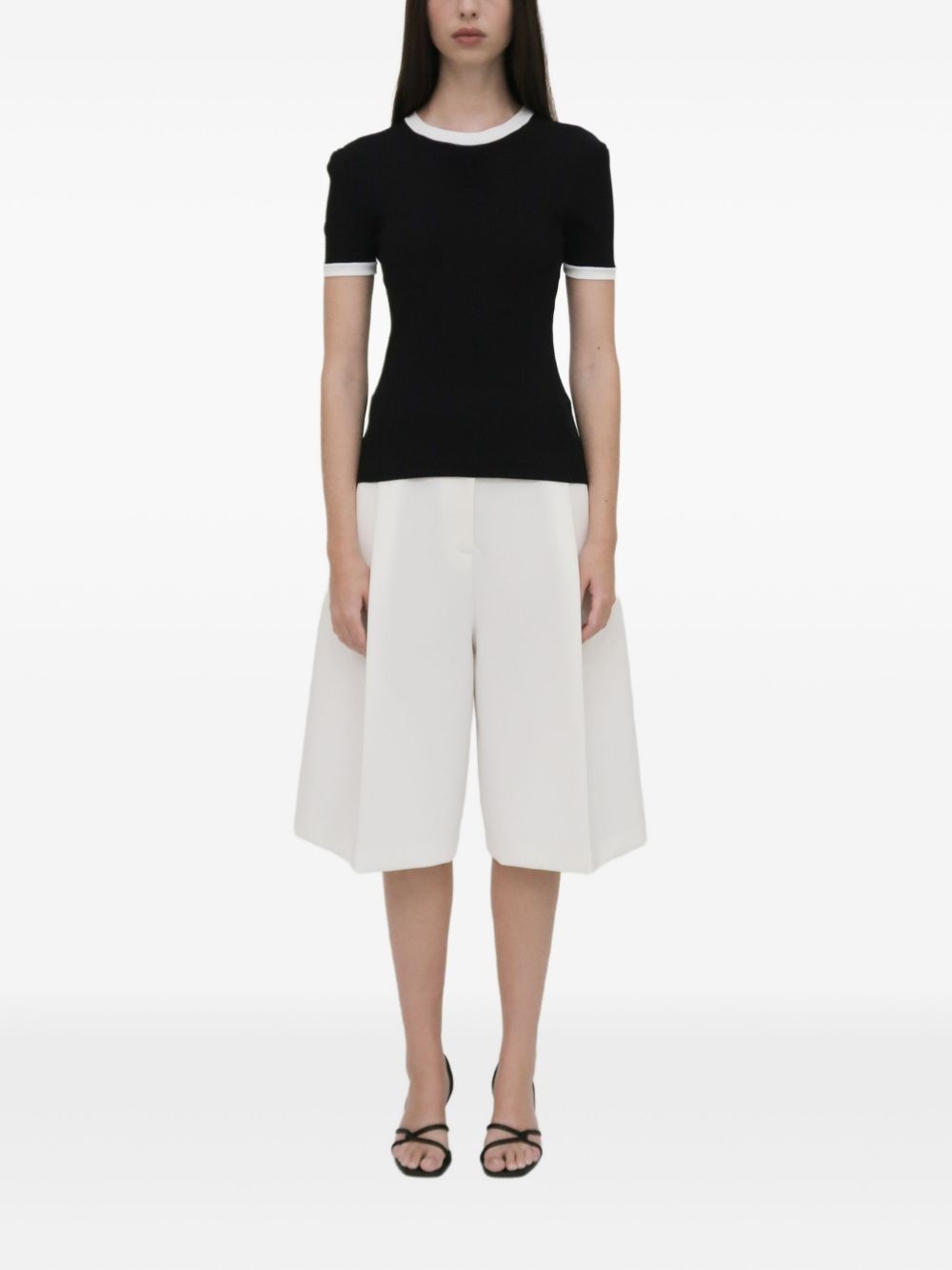 rib-trim T-shirt - 5