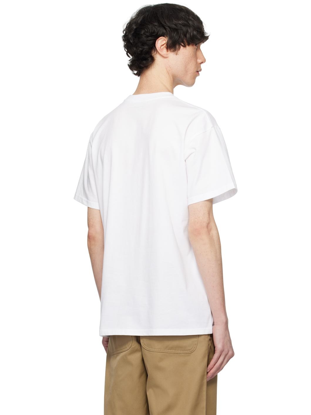 White Script Embroidery T-shirt - 3