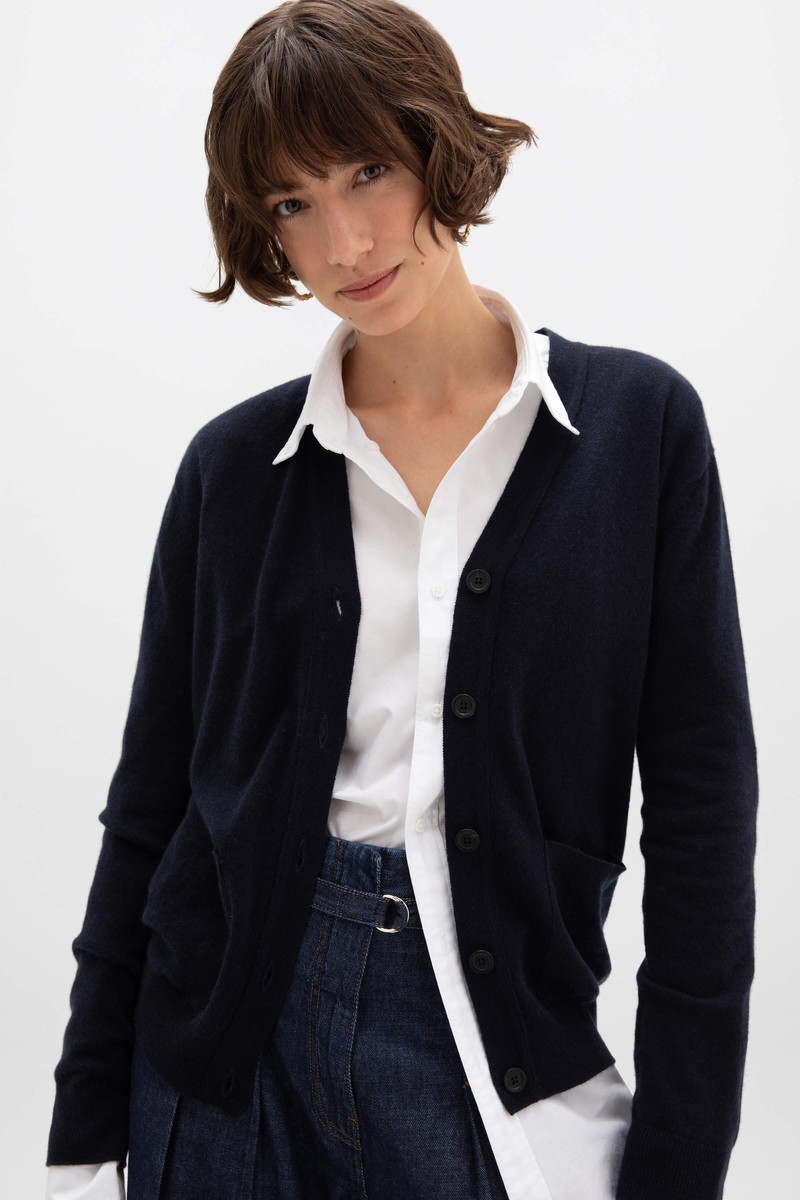 Cashmere Navy Boyfriend Cardigan 1