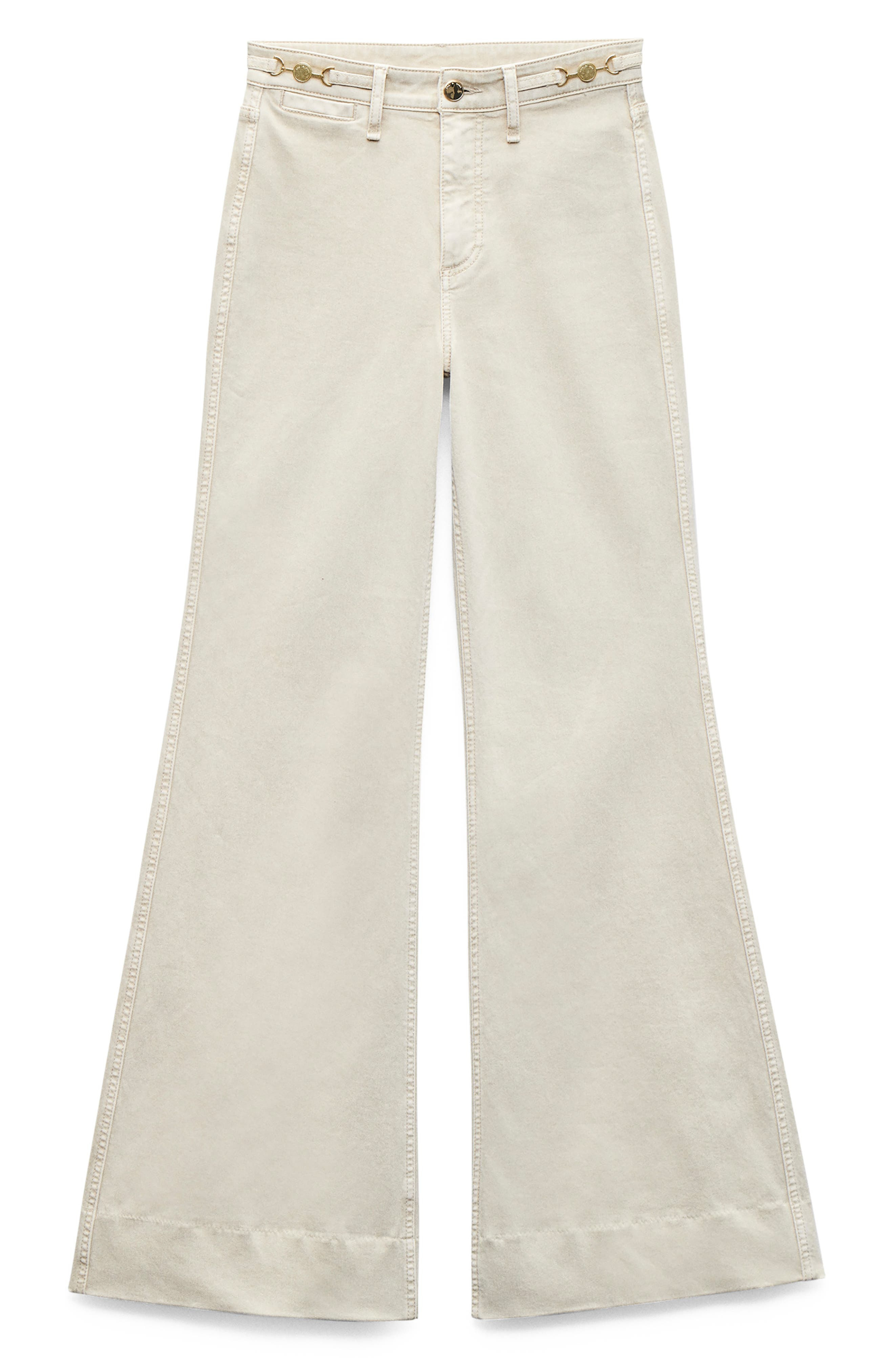 rag & bone Skylar High Waist Flare Trouser Jeans in Sandstone at Nordstrom - 4