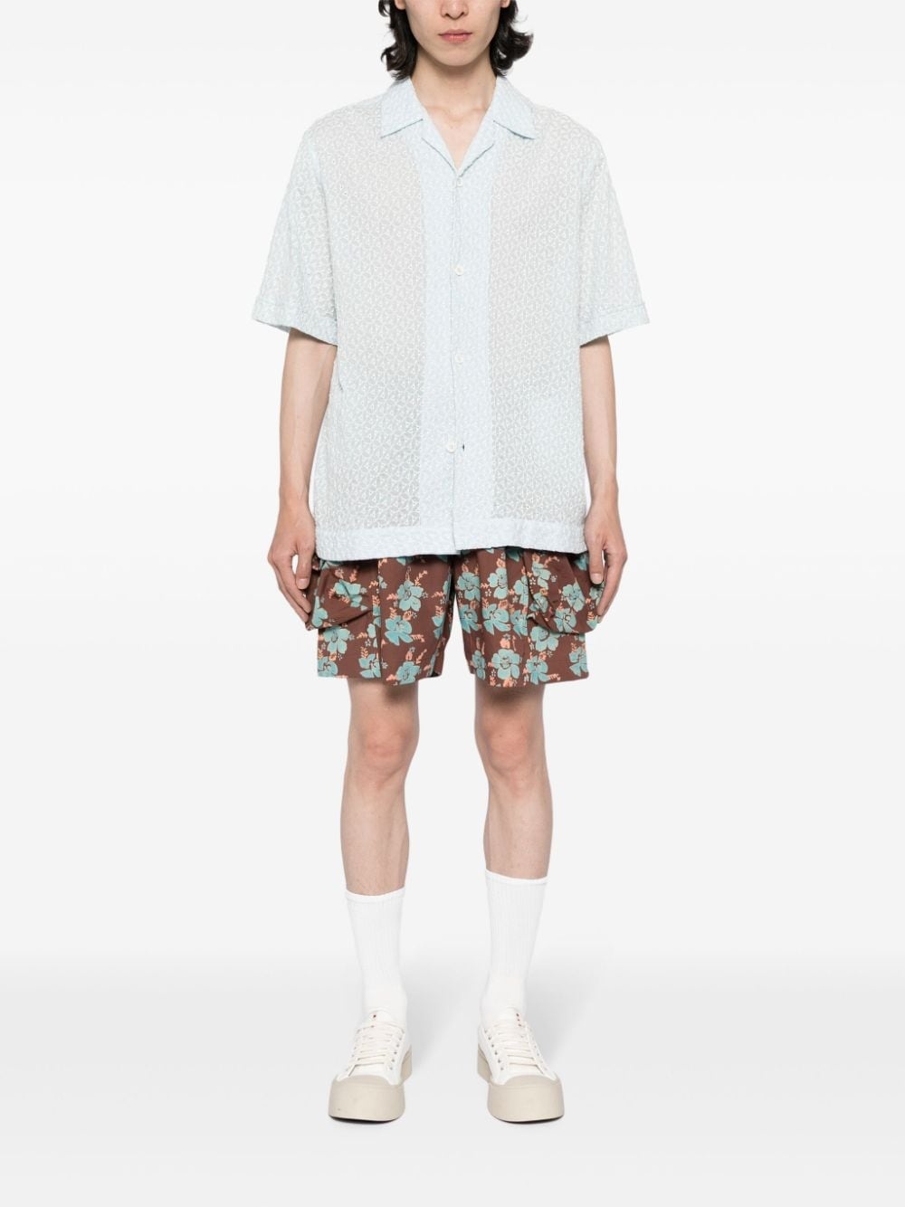 floral-print organic cotton shorts - 2