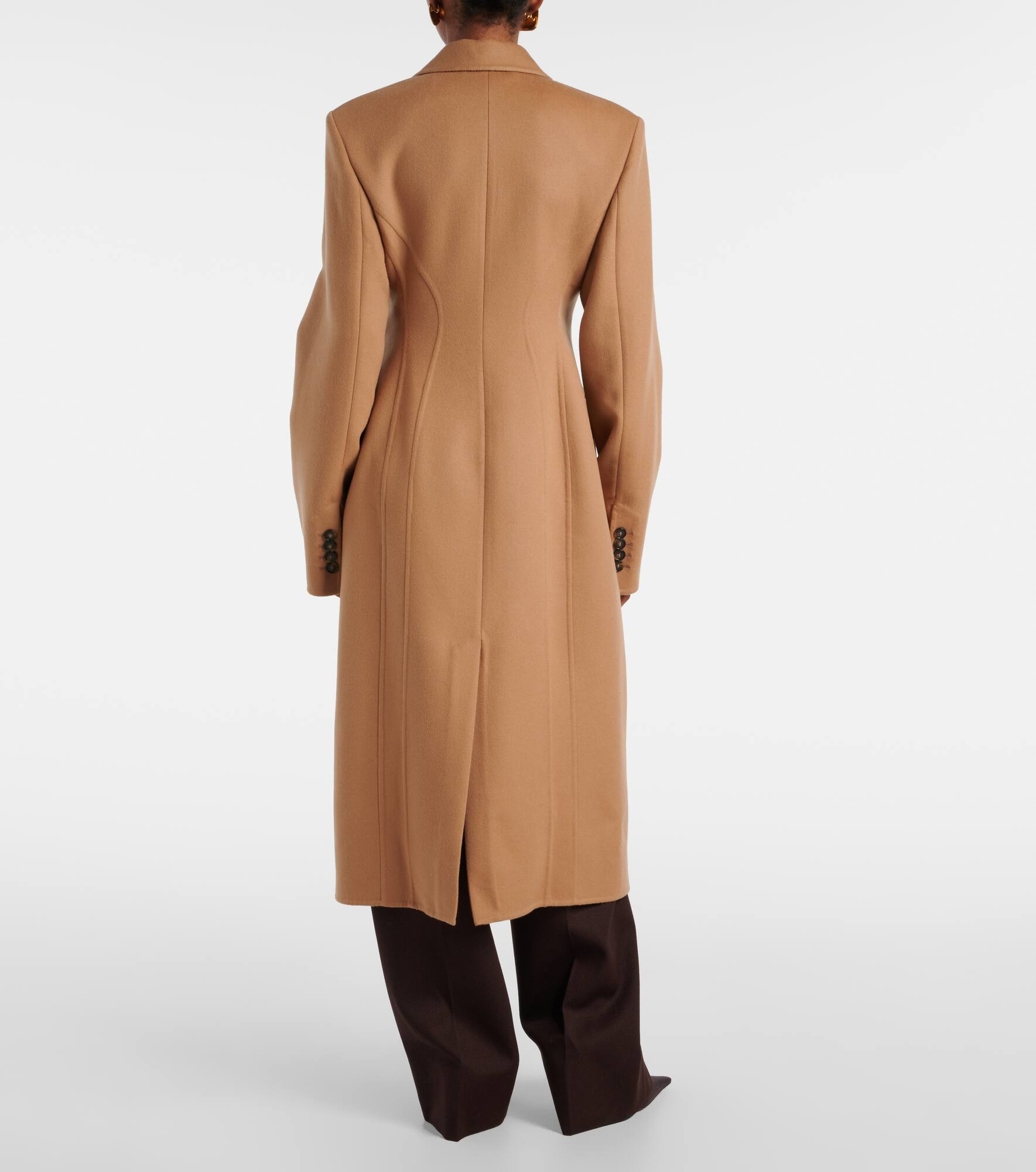 Double-breasted virgin wool coat - 3