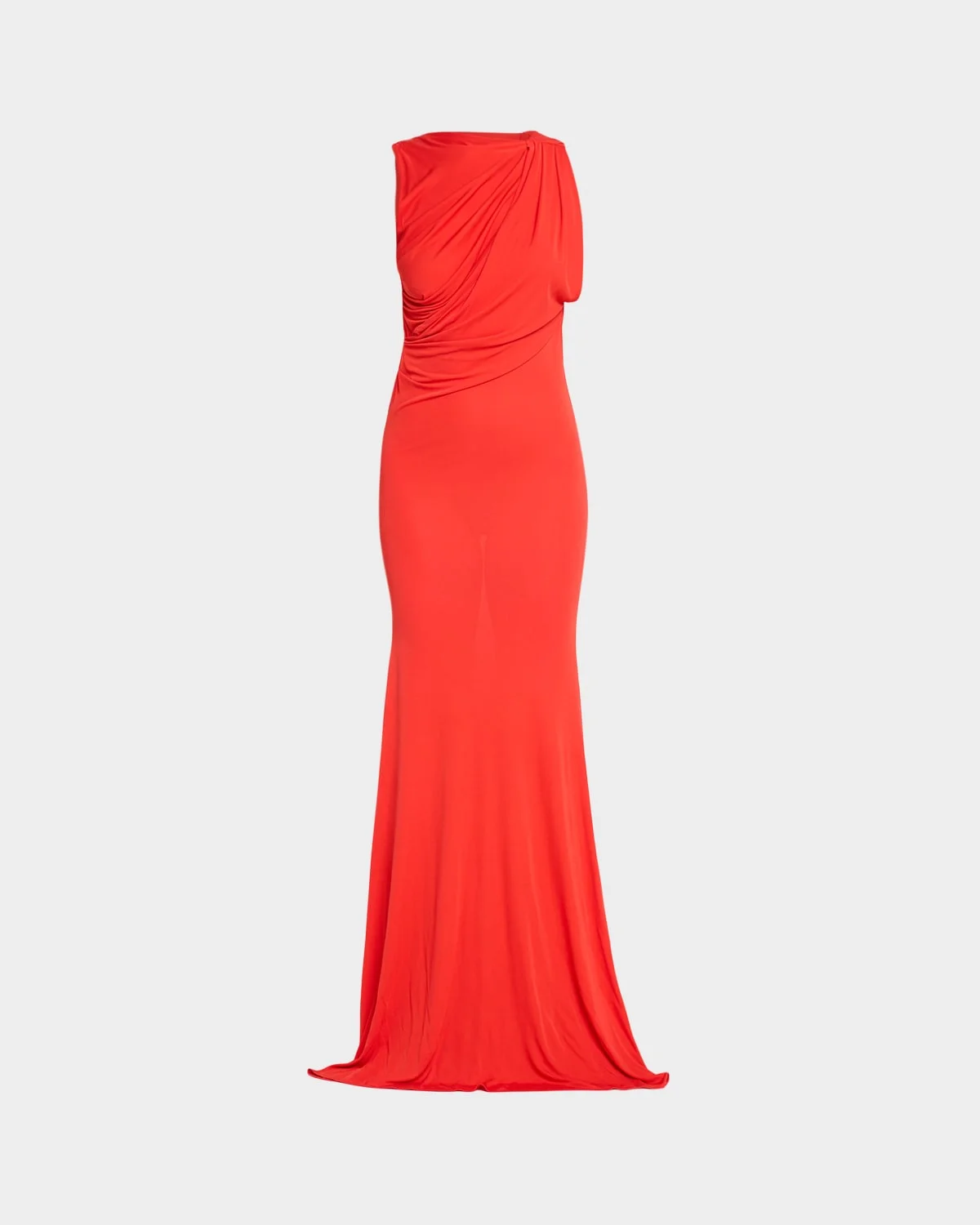Sleeveless Open Back Drape Gown in Dry Jersey - 1