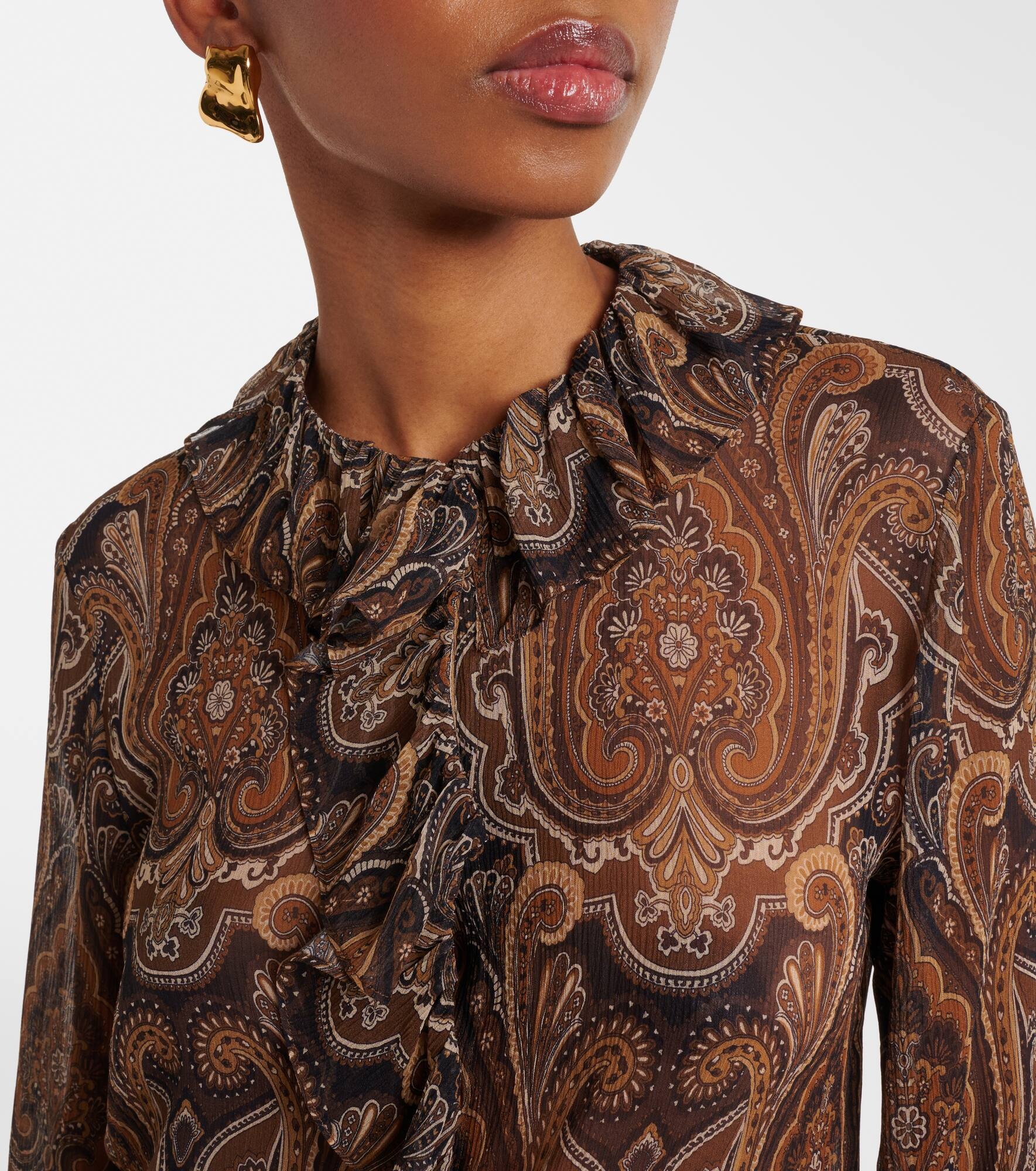 Cecily paisley silk chiffon blouse - 4