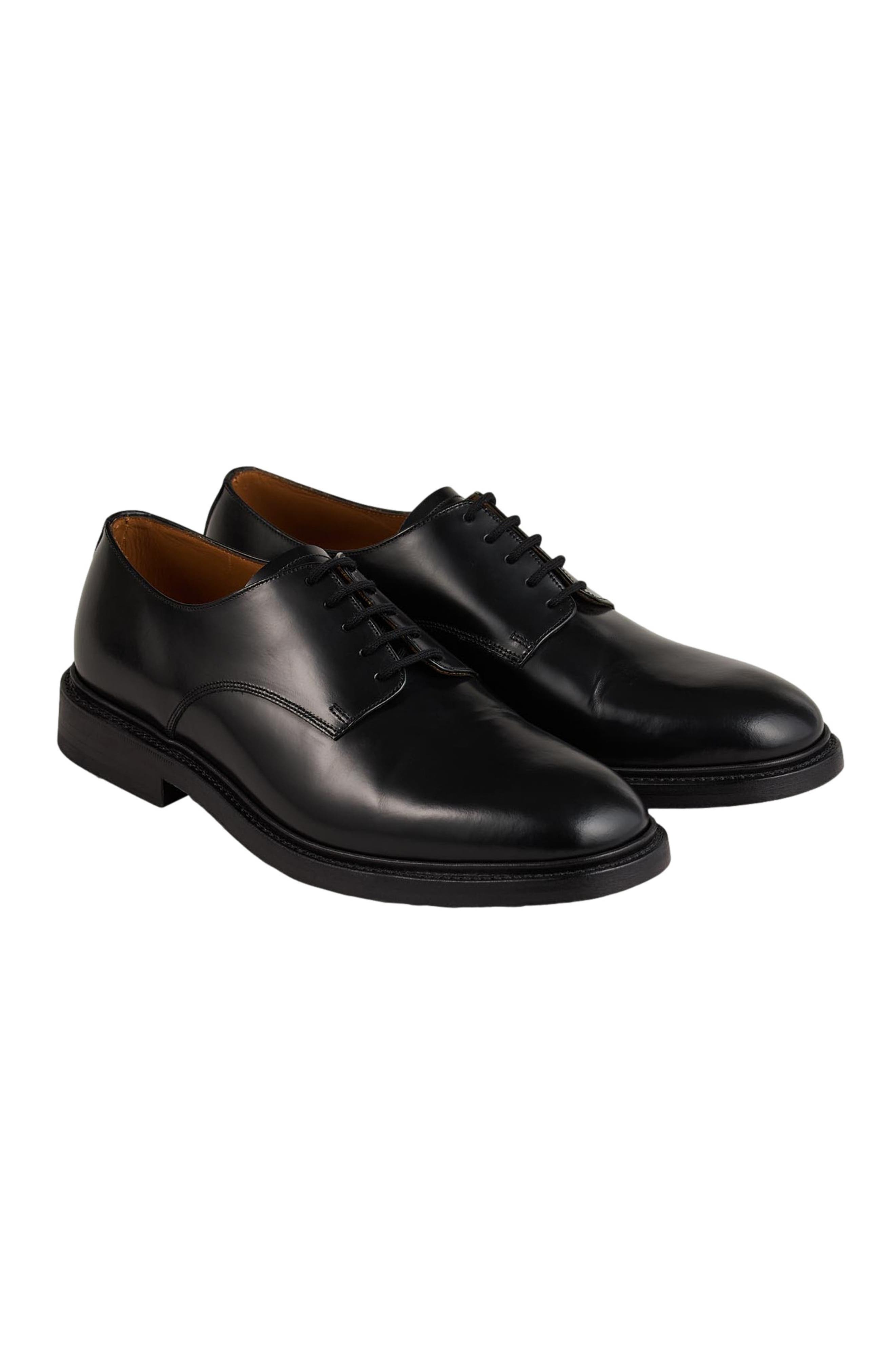 SANDRO Glazed leather derbies in Black at Nordstrom - 2